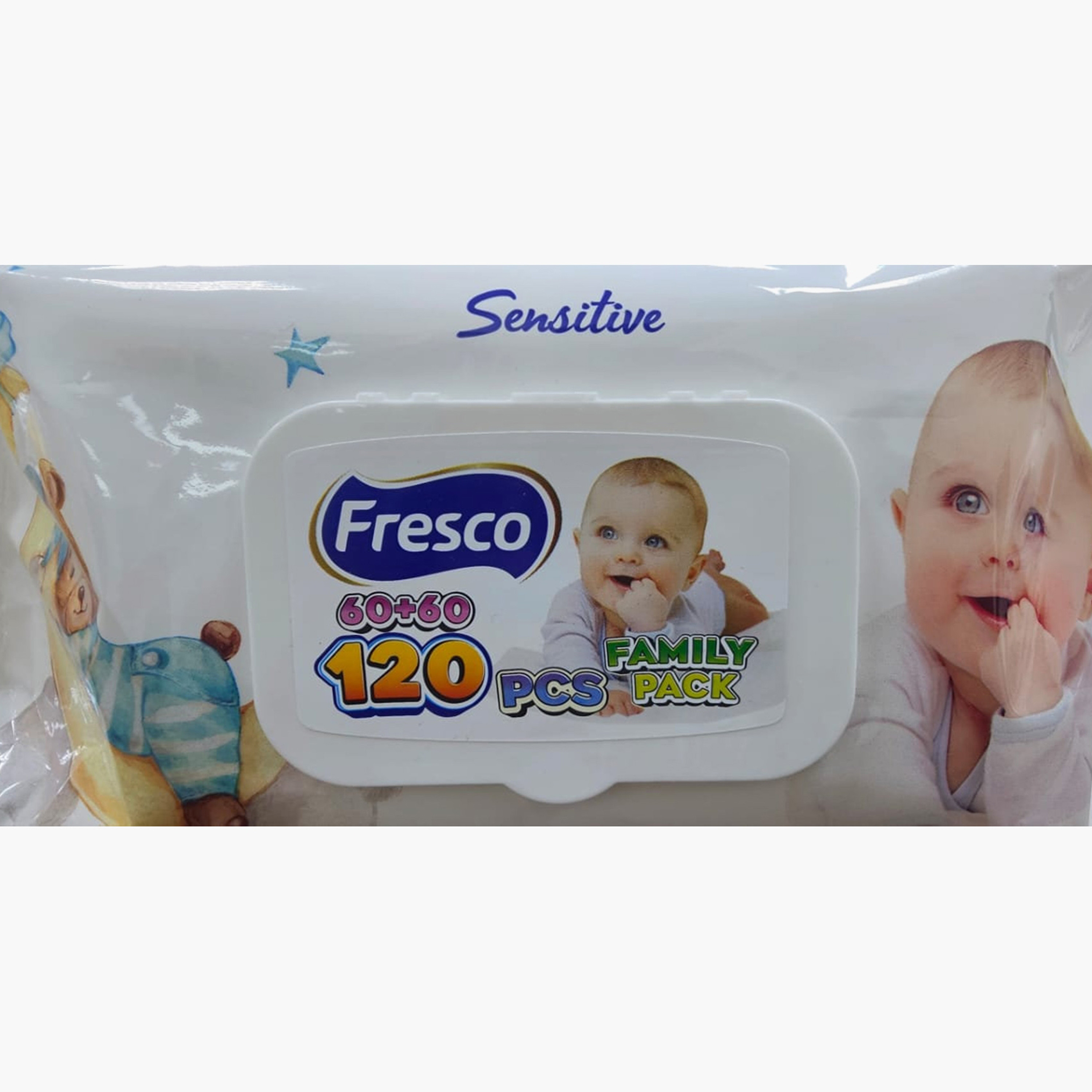 مناديل مبللة فريسكو، 120 قطعة، للبشرة الحساسة-baby-diapering-babywipes-image-4