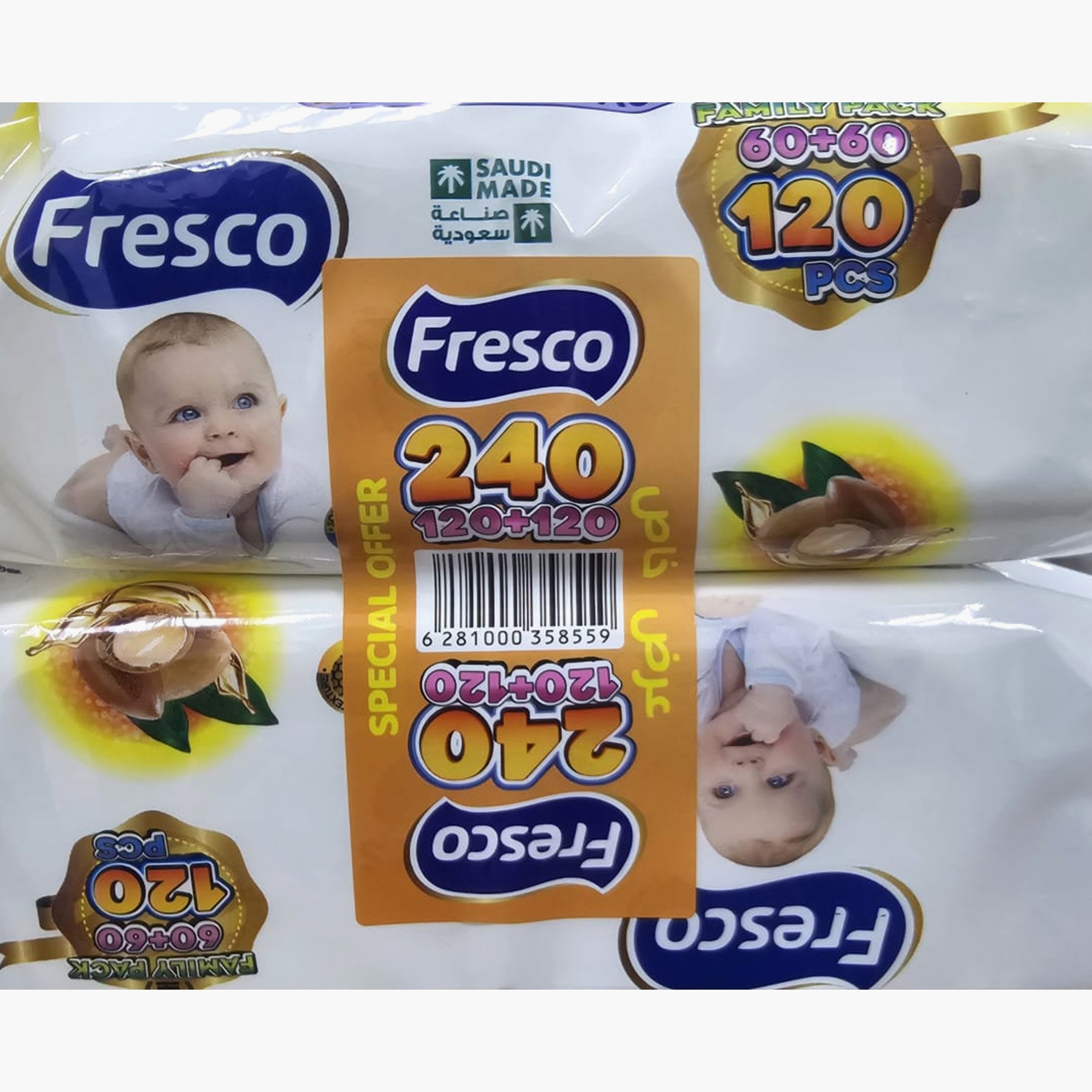 Fresco Pack of 2 Moroccan Argan Wet Wipes, 240-Pieces-baby-diapering-babywipes-image-4