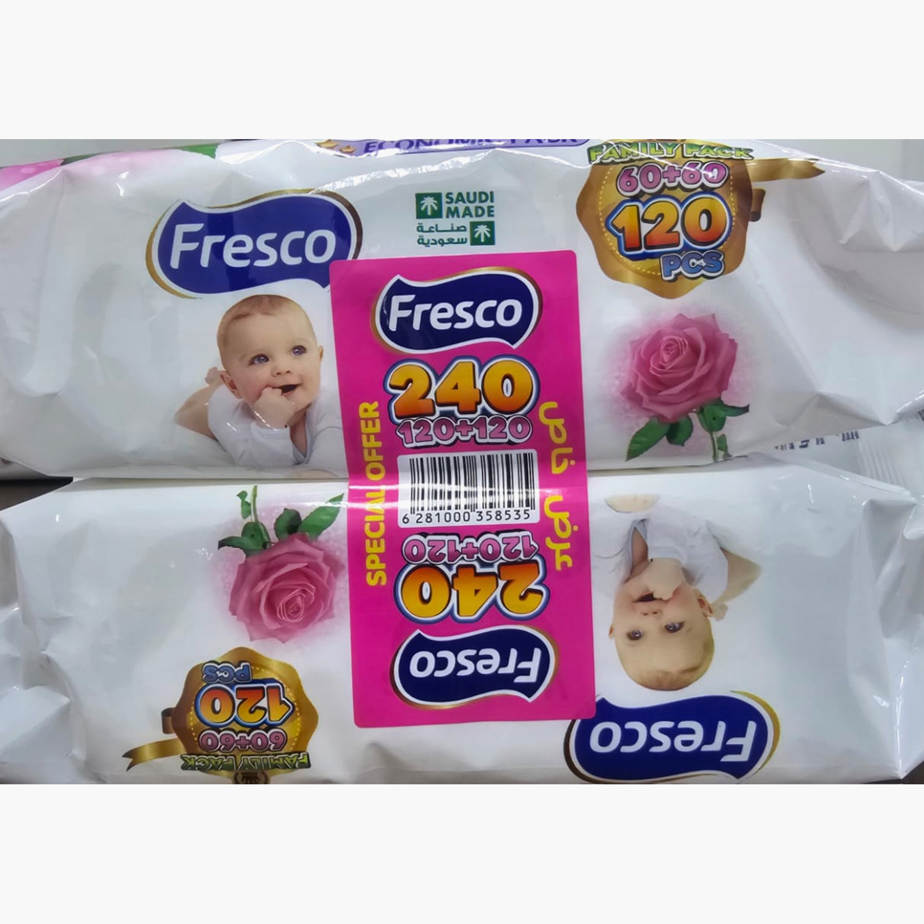 Fresco Pack of 2 Flower Dreams Wet Wipes, 240-Pieces-baby-diapering-babywipes-image-4