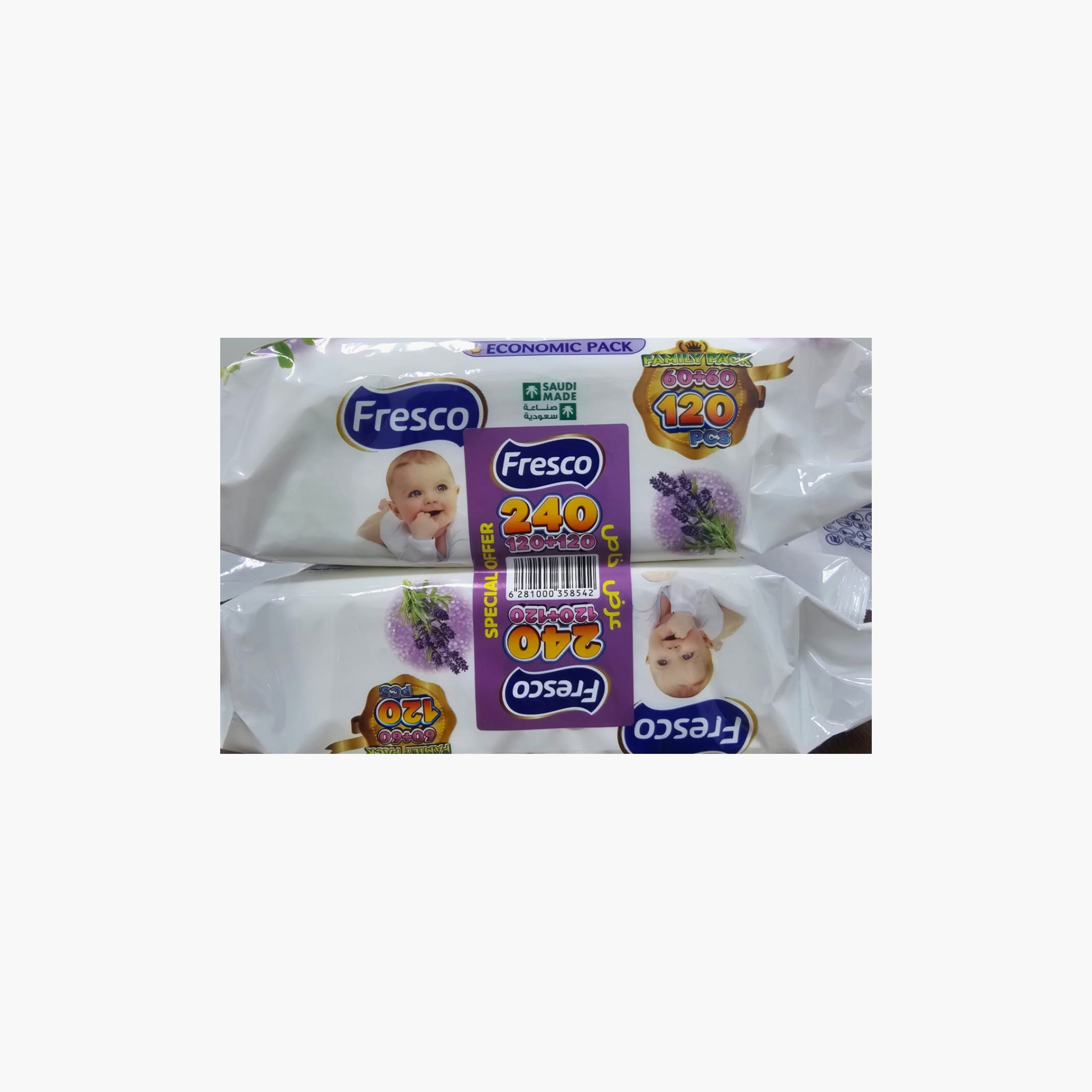 Fresco Pack of 2 Lavender Bliss Wet Wipes, 240-Pieces-baby-diapering-babywipes-image-2