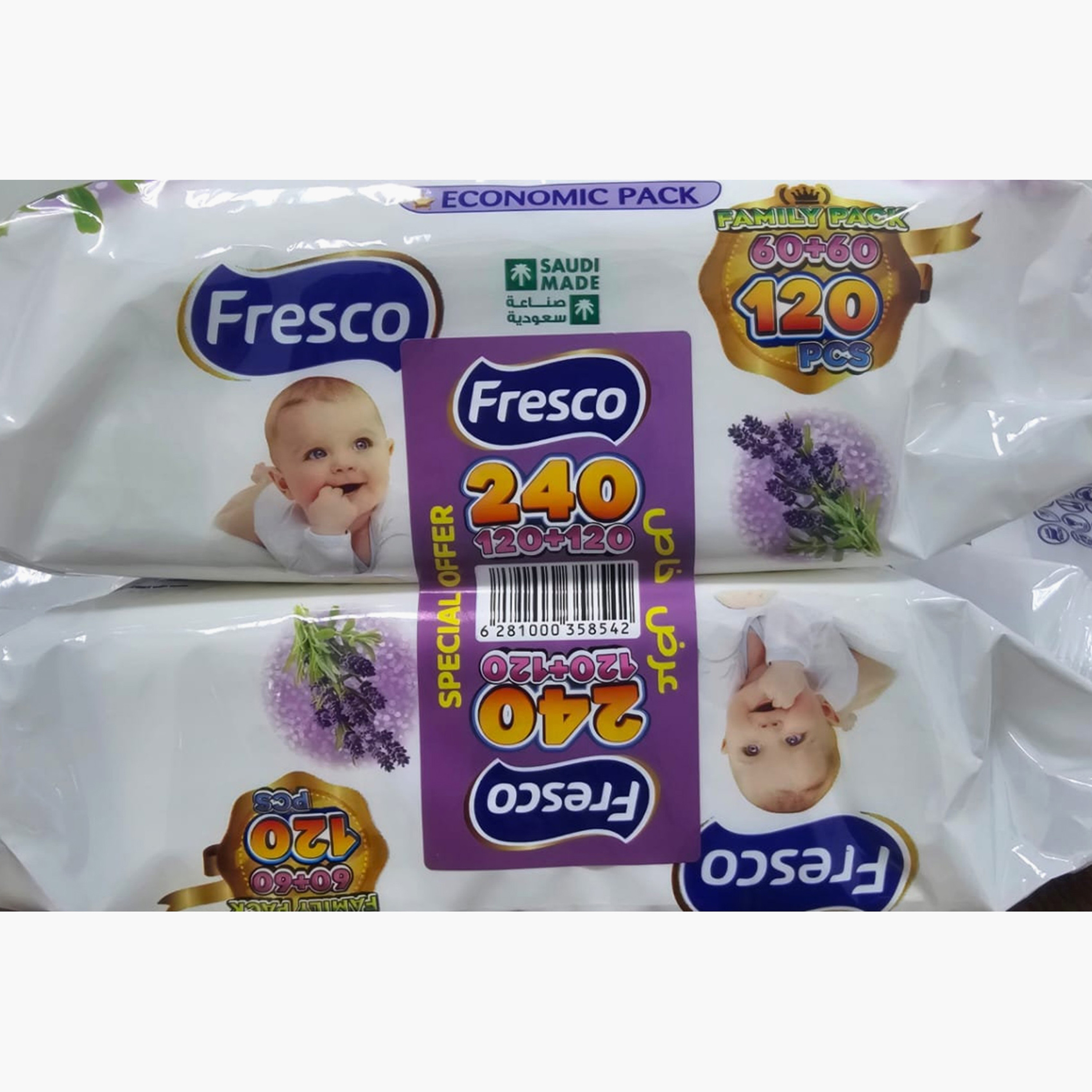 Fresco Pack of 2 Lavender Bliss Wet Wipes, 240-Pieces-baby-diapering-babywipes-image-4