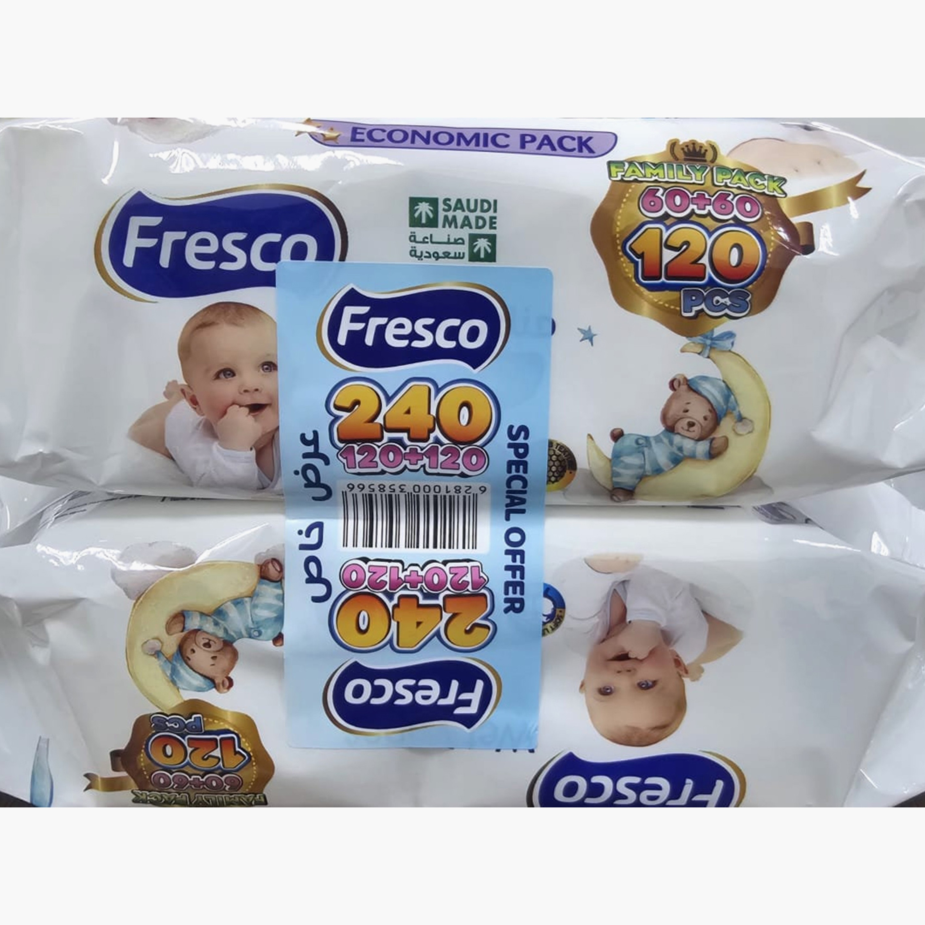 Fresco Pack of 2 Sensitive Wet Wipes, 240-Pieces-baby-diapering-babywipes-image-4