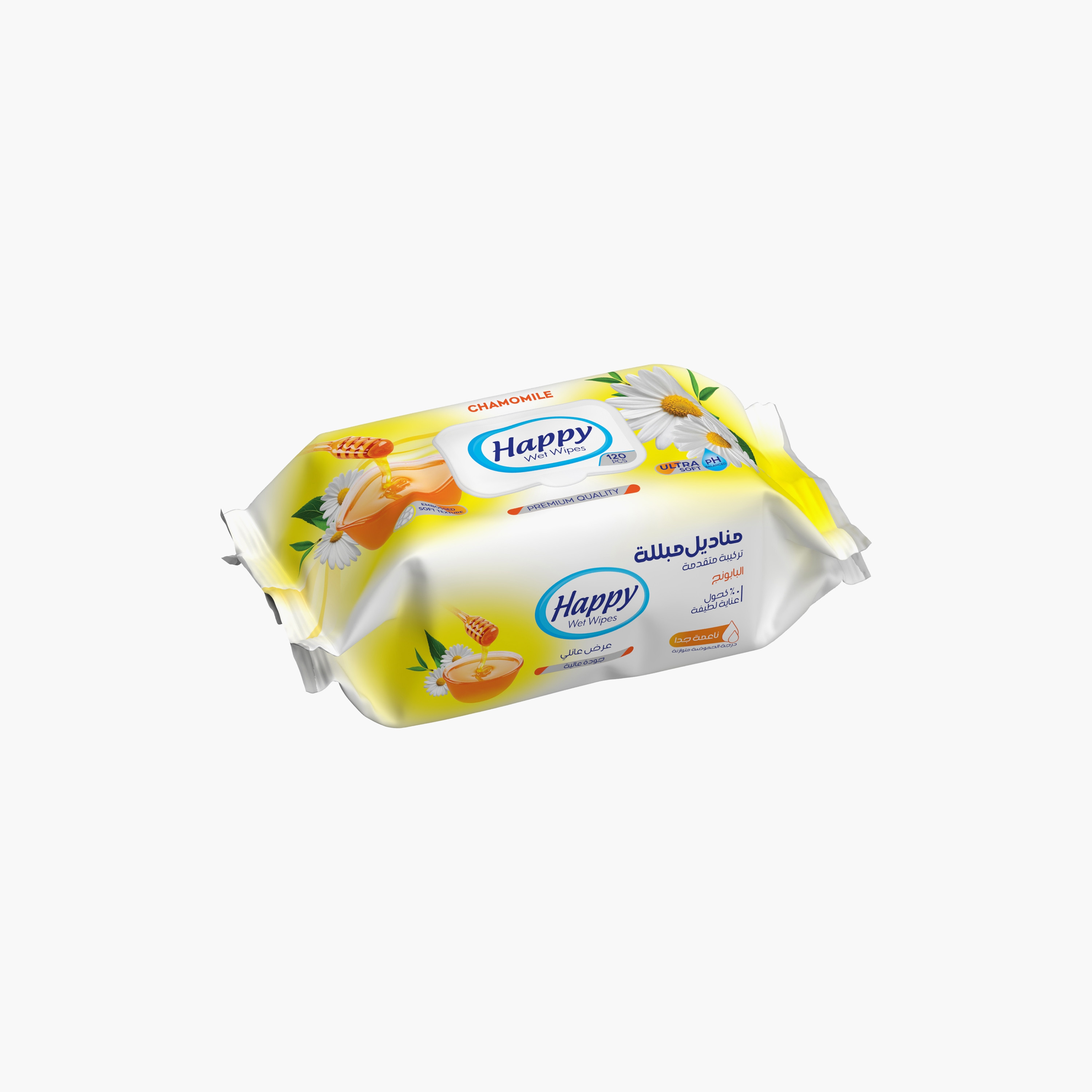 Happy 120-Piece Chamomile & Honey Wet Wipes-baby-diapering-babywipes-image-1