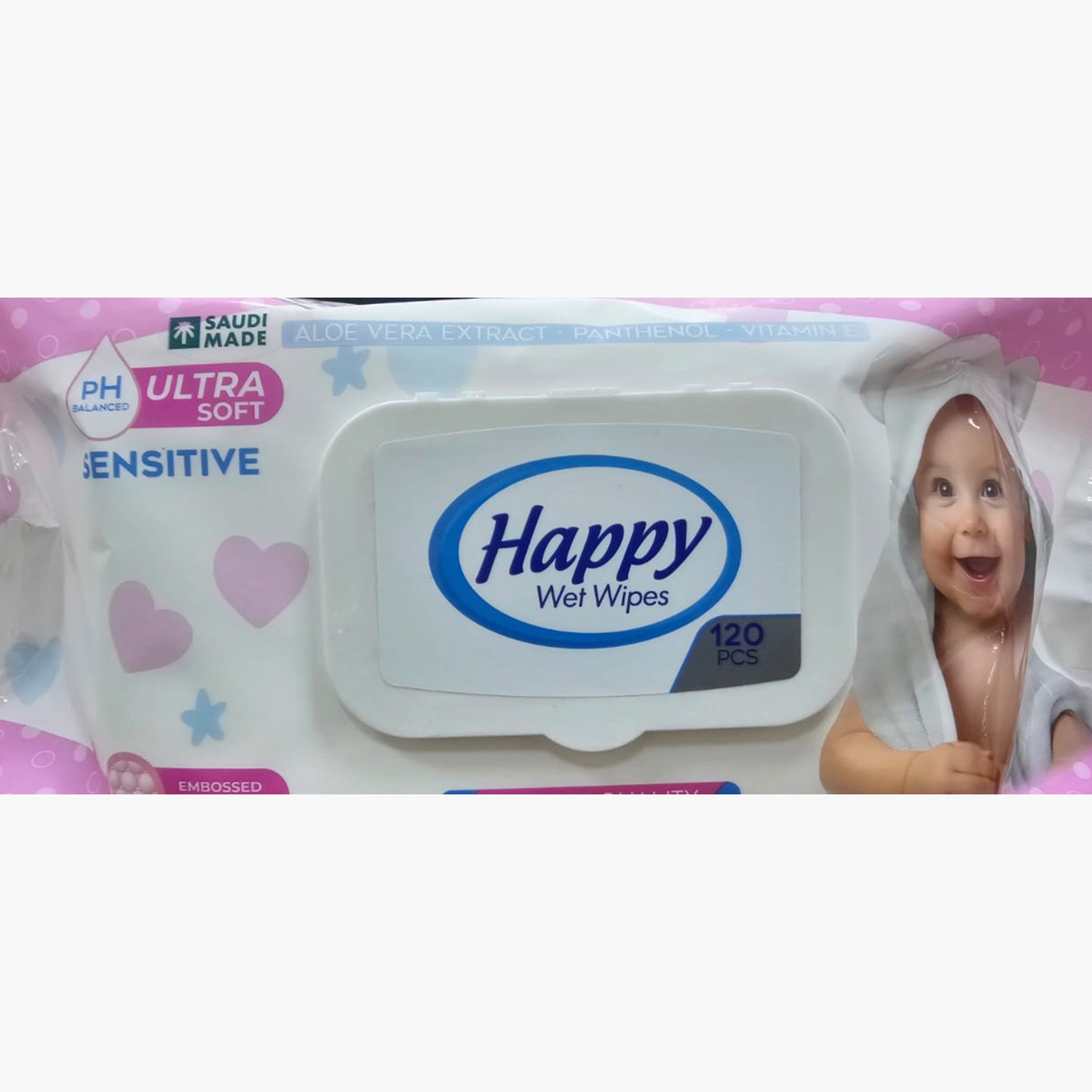 Happy 120-Piece Sensitive Wet Wipes-baby-diapering-babywipes-image-4