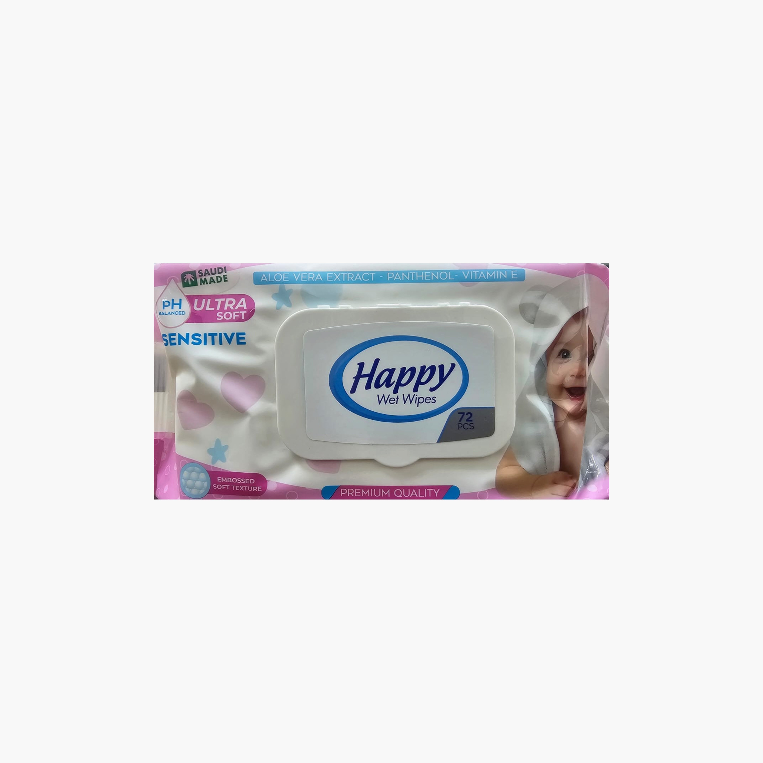 Happy 72-Piece Aloe Vera Ultra Soft Sensitive Wet Wipes-baby-diapering-babywipes-image-2