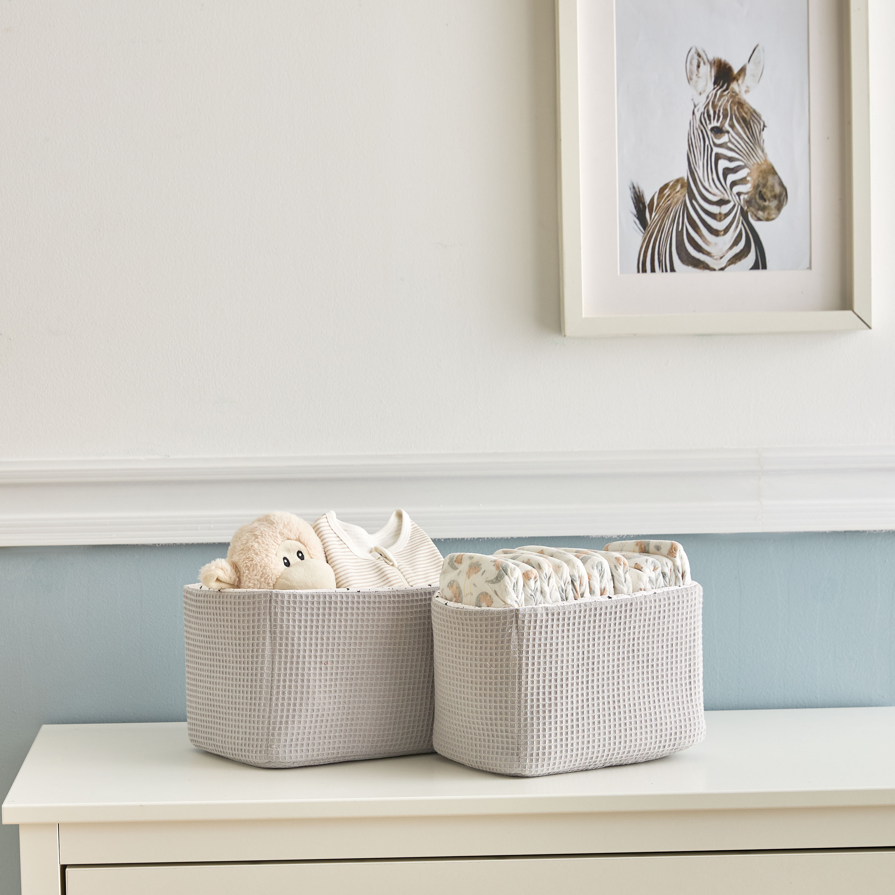 Pack of 2 Juniors Changing Table Organiser with Star Print-baby-nursery-furniture-wardrobesandstorage-image-1
