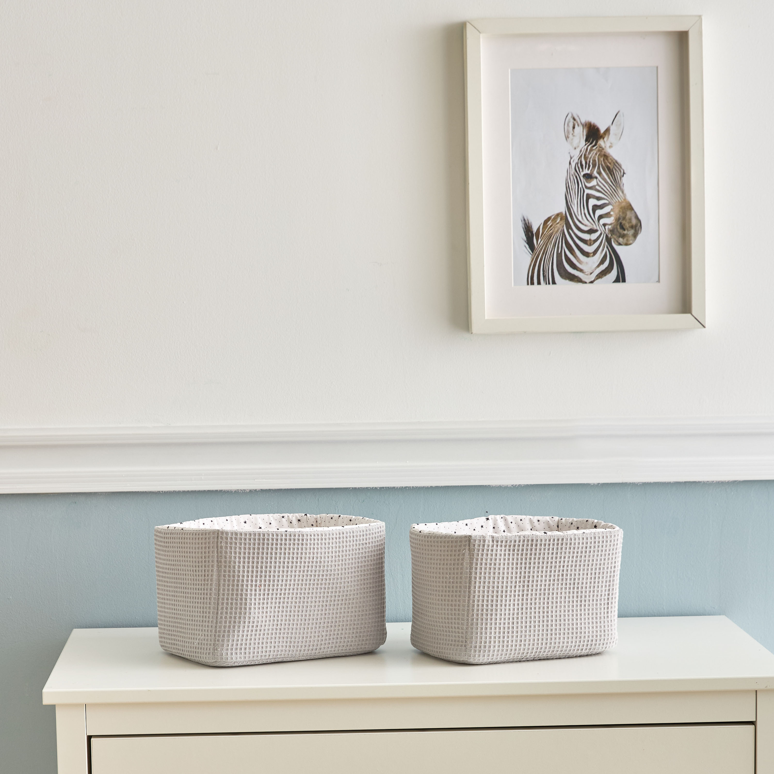 Pack of 2 Juniors Changing Table Organiser with Star Print-baby-nursery-furniture-wardrobesandstorage-image-2