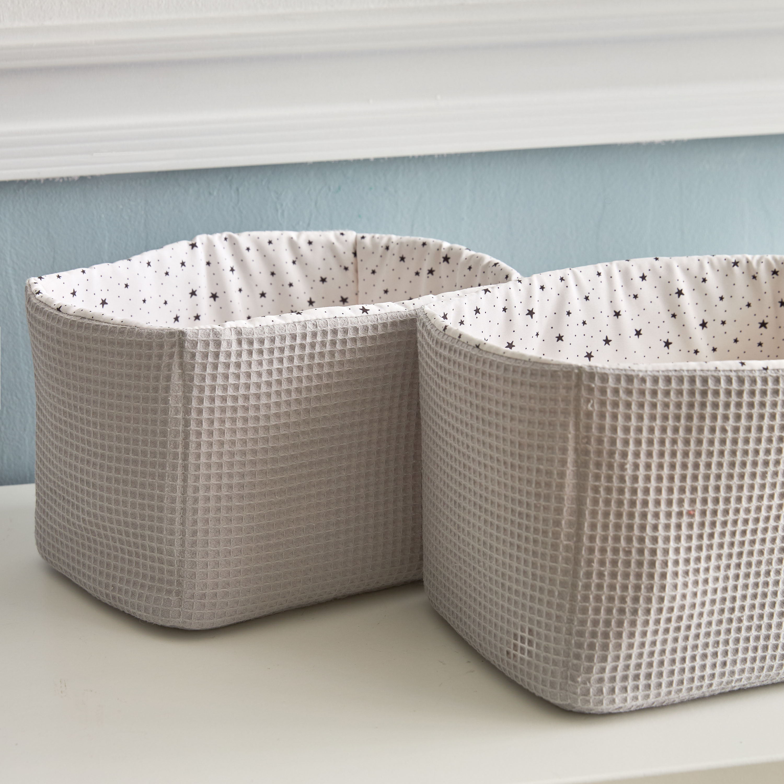 Pack of 2 Juniors Changing Table Organiser with Star Print-baby-nursery-furniture-wardrobesandstorage-image-7