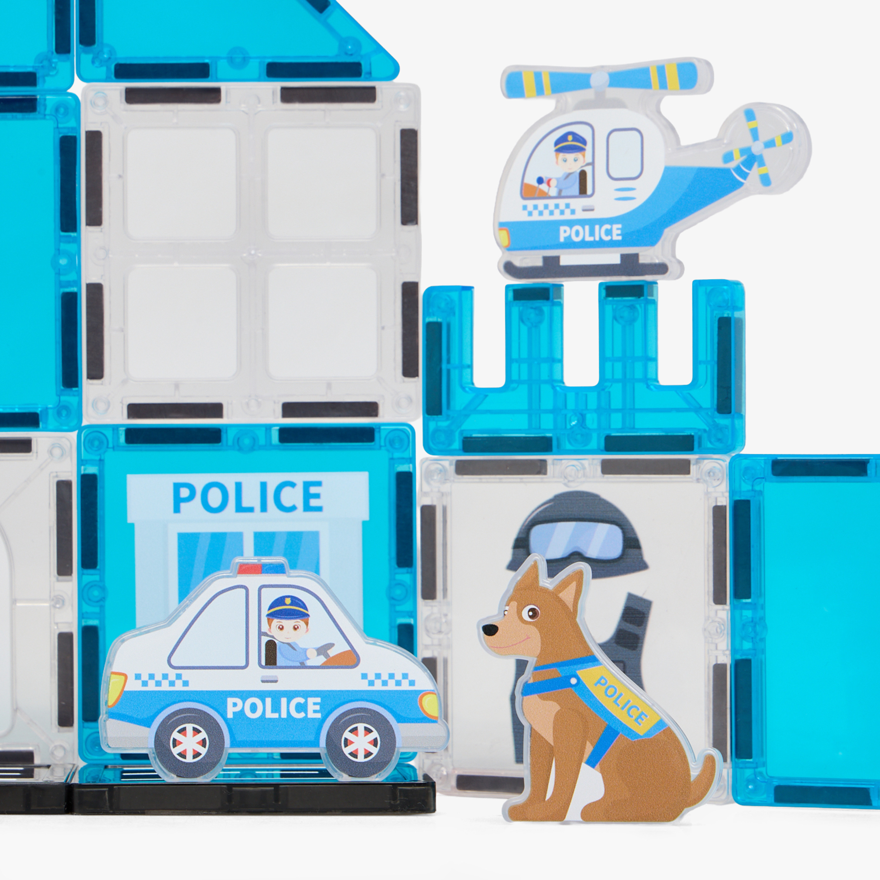 Juniors 28-Piece Magnetic Tiles Police Construction Blocks Set-toys-buildingblocks-blocks-image-3