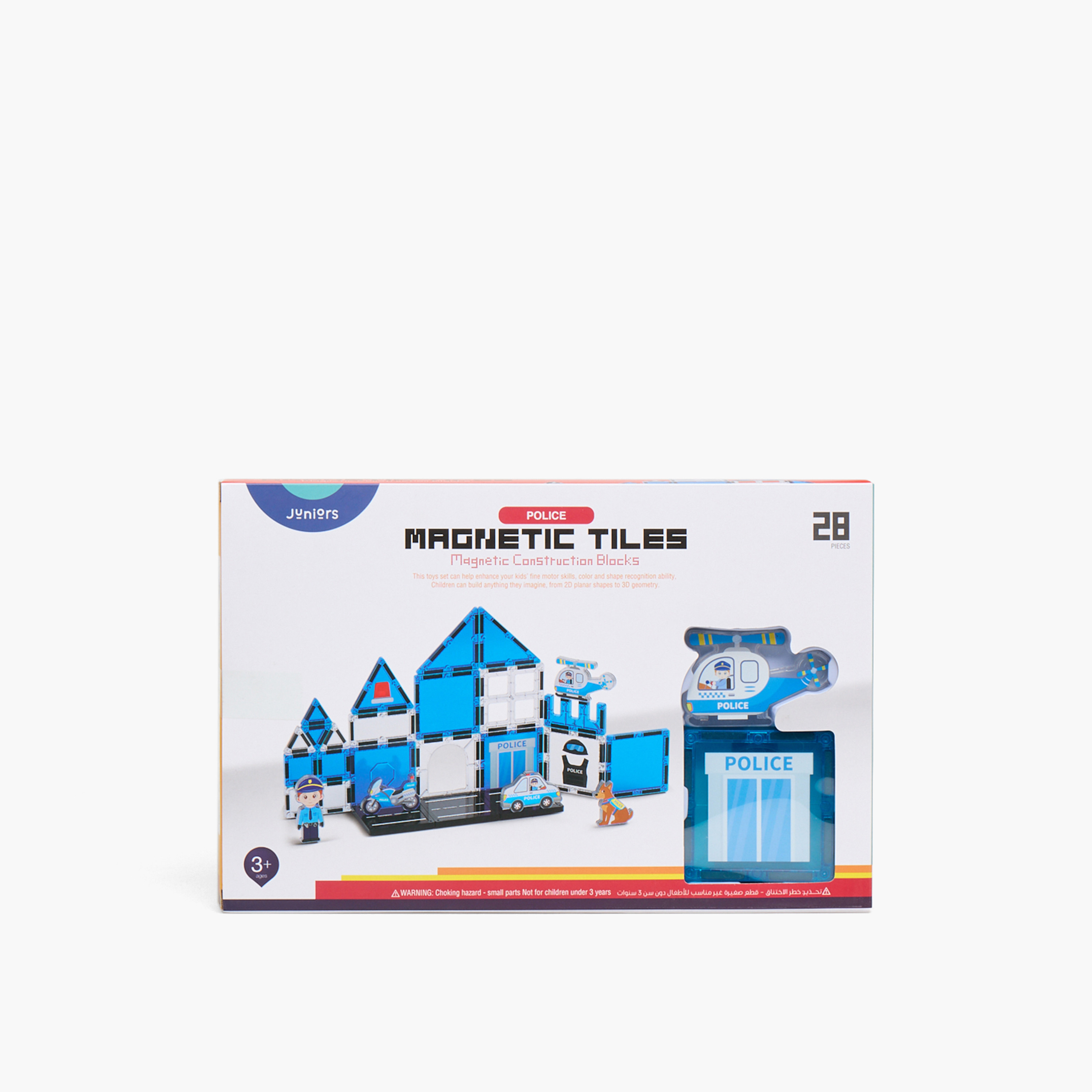 Juniors 28-Piece Magnetic Tiles Police Construction Blocks Set-toys-buildingblocks-blocks-image-6