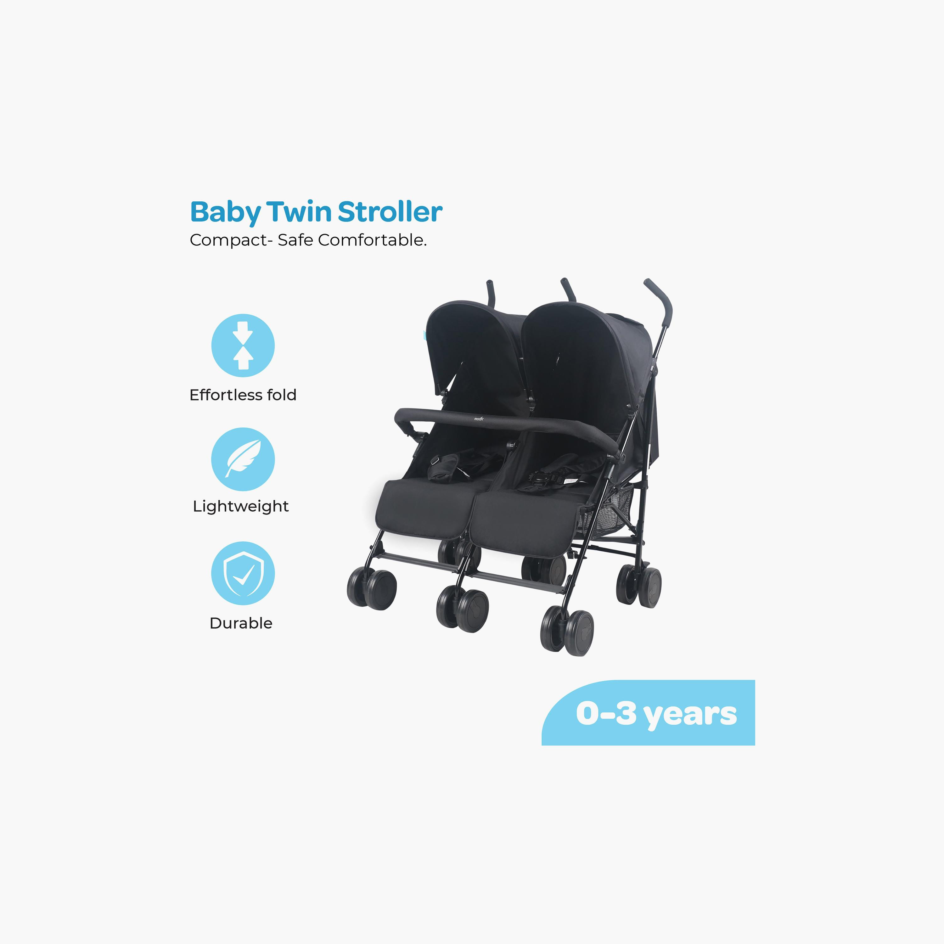 Moon Twinnzi Side By Side Duo Tandem Stroller For Twins - 0-3 Years- 15 kg Per Seat-baby-gear-strollersandprams-strollers-image-2