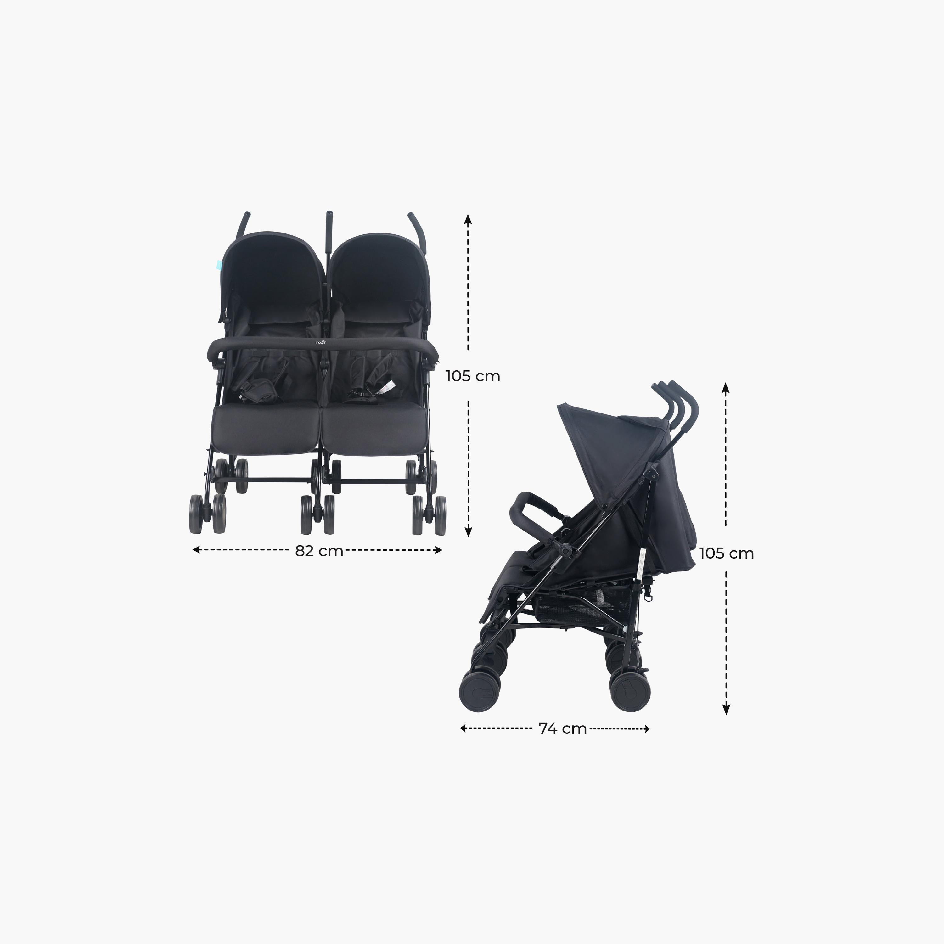 Moon Twinnzi Side By Side Duo Tandem Stroller For Twins - 0-3 Years- 15 kg Per Seat-baby-gear-strollersandprams-strollers-image-9