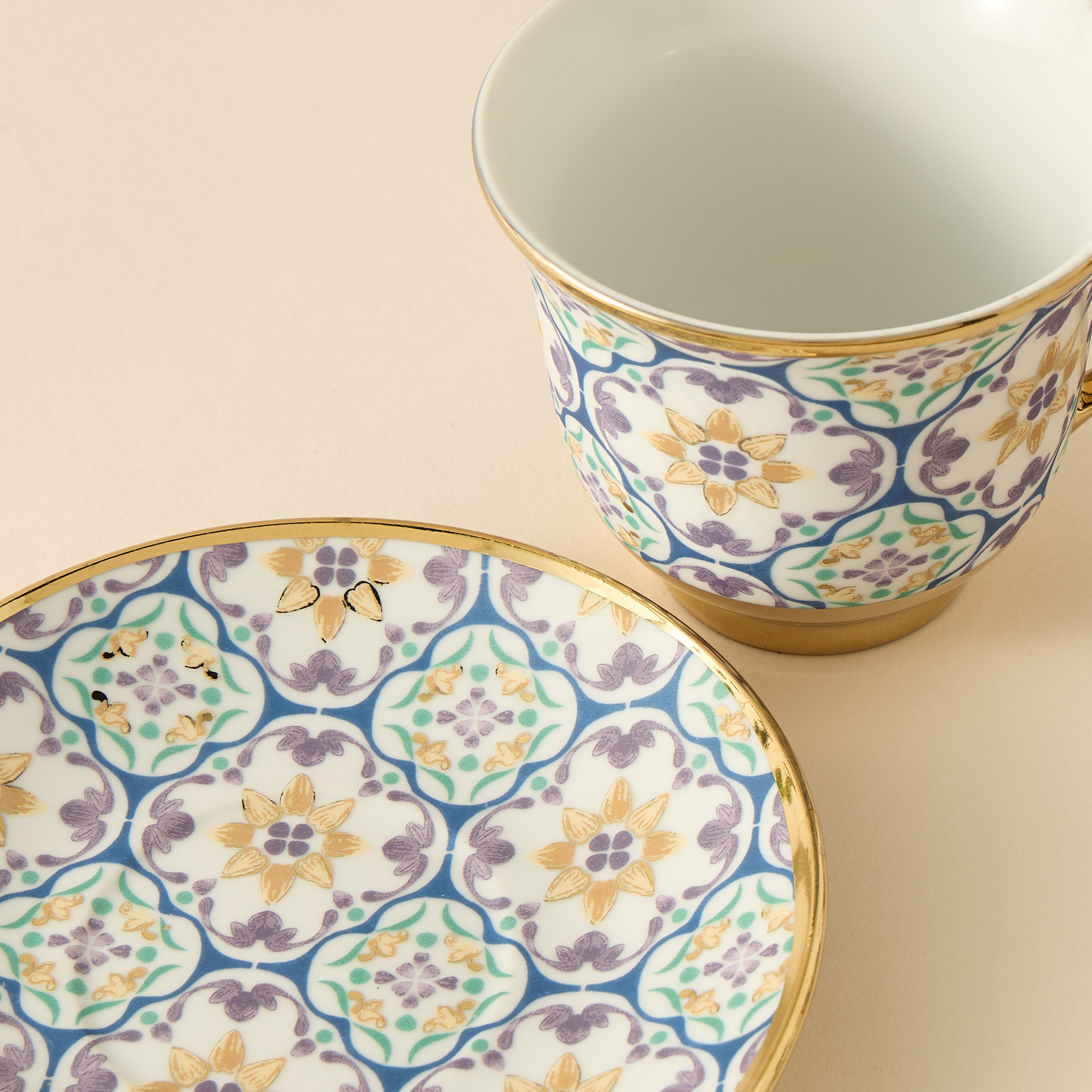 Mosaica 13-Piece Porcelain Cup and Saucer Set - 220 ml-household-dining-teaandcoffee-teaandcoffeesets-image-6
