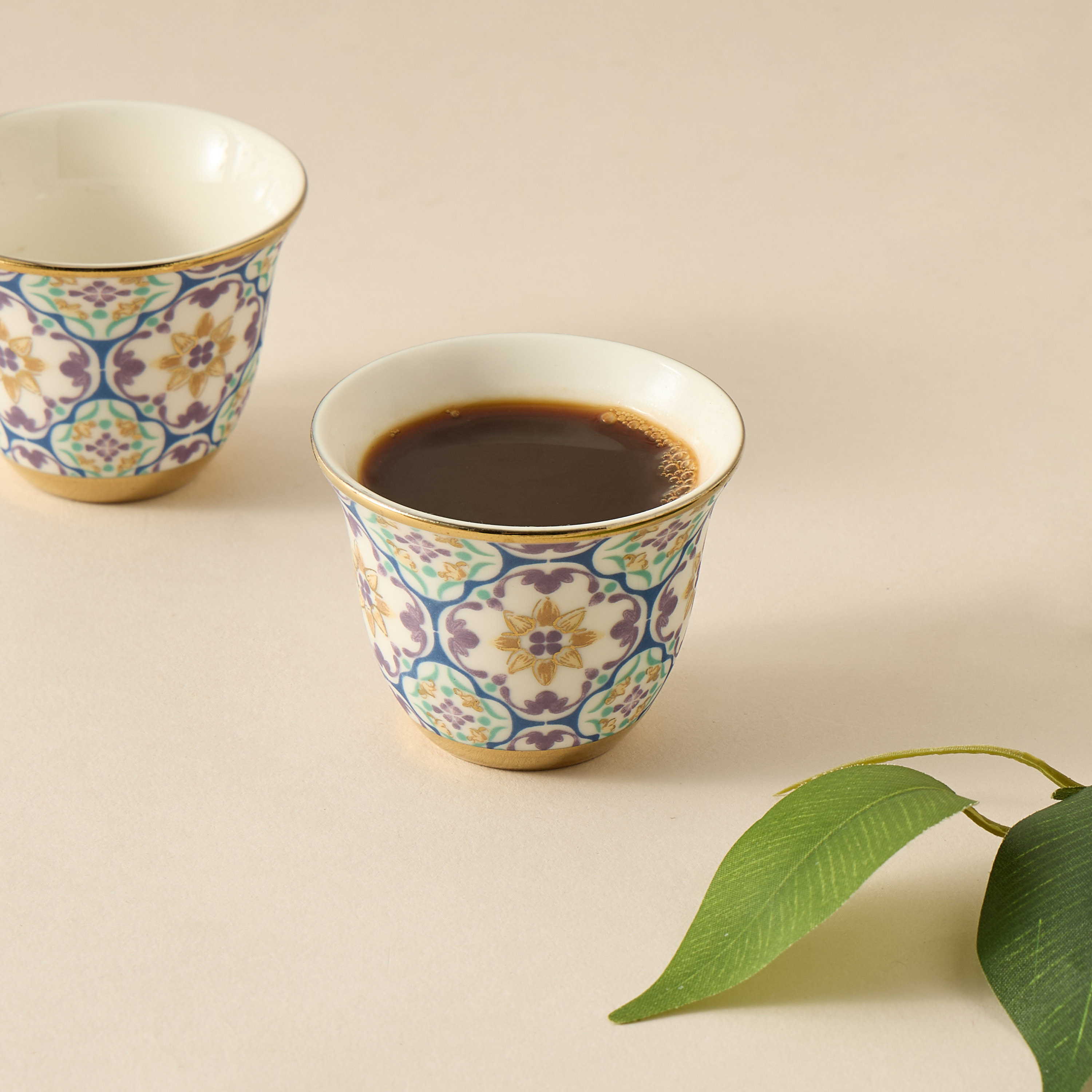 Mosaica 6-Piece Bone China Kahwa Cup Set - 80 ml-household-dining-teaandcoffee-teaandcoffeesets-image-3