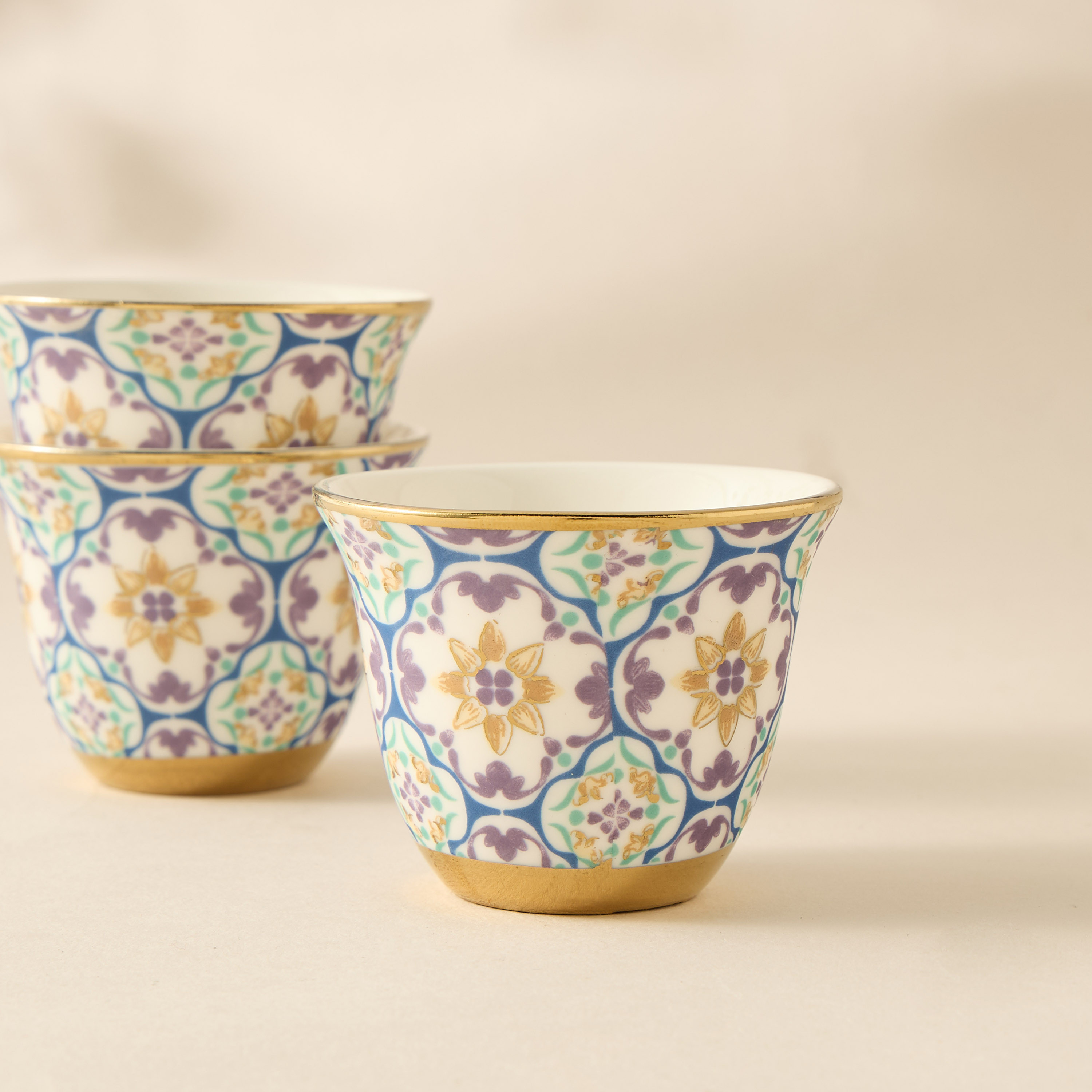 Mosaica 6-Piece Bone China Kahwa Cup Set - 80 ml-household-dining-teaandcoffee-teaandcoffeesets-image-4