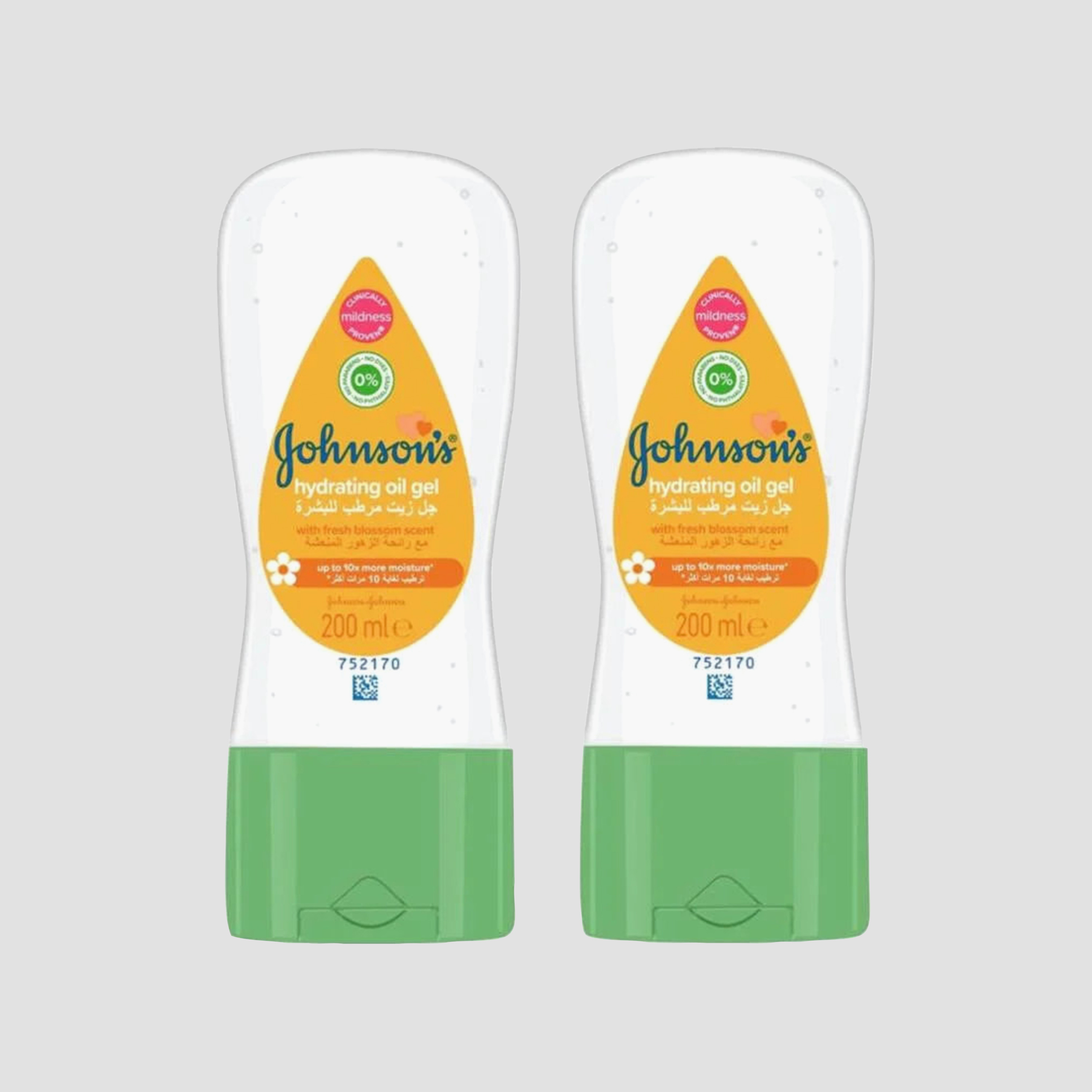 جل زيت مرطب قطعتين - 200 مل من جونسون-baby-bathandcare-hairbodyskincare-babyoil-image-1