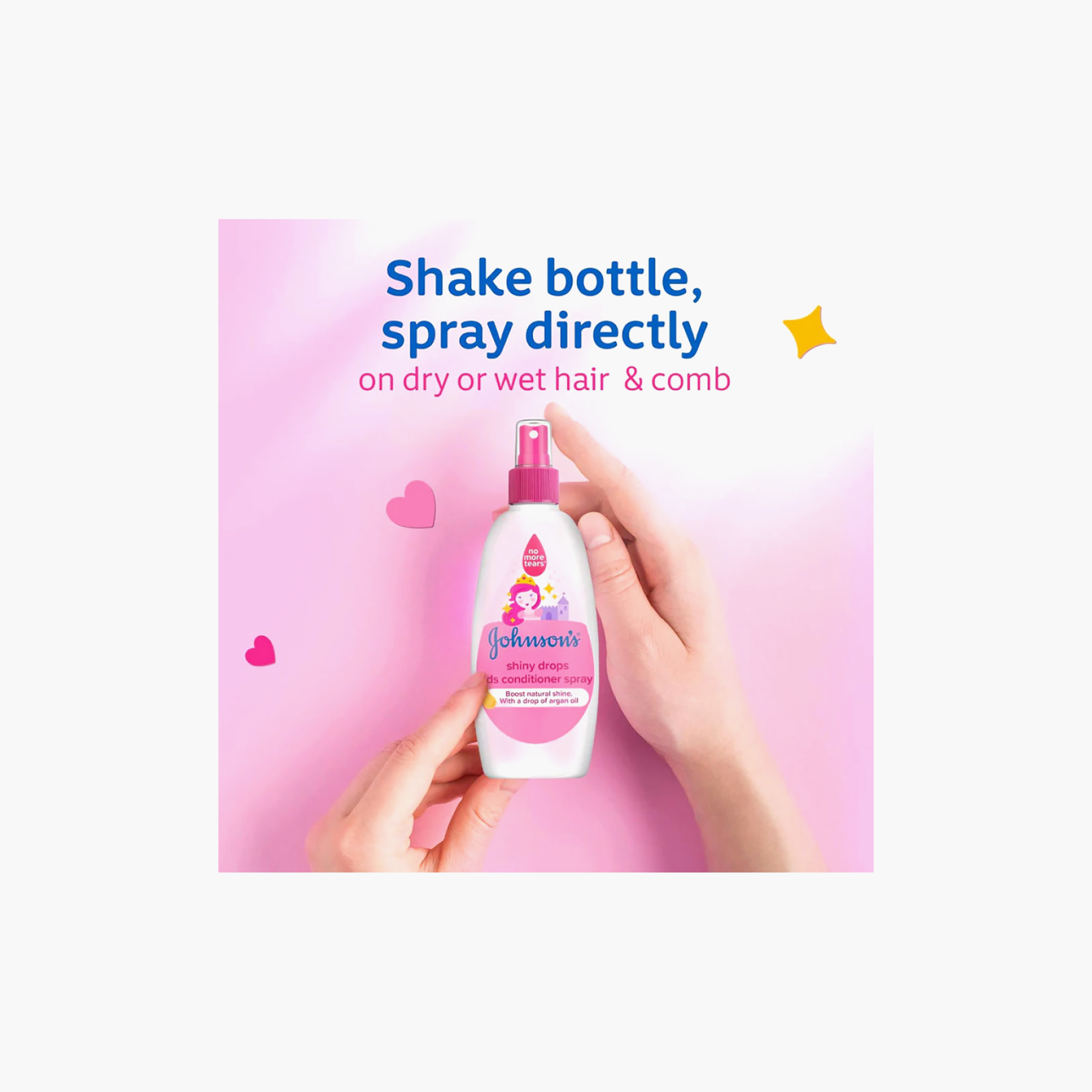 Johnson's Shiny Drops Conditioner Spray - 200 ml-baby-bathandcare-hairbodyskincare-shampooandconditioner-image-2