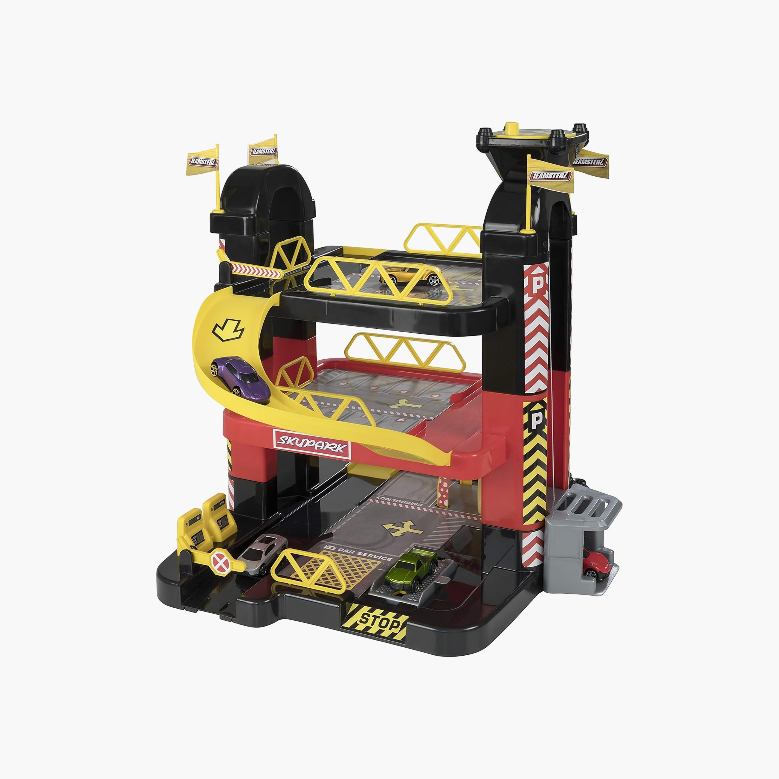 مجموعة لعب برج المرآب من تيمسترز بثلاثة مستويات مع خمس سيارات لعبة-toys-playvehicles-vehicleplaysets-image-8