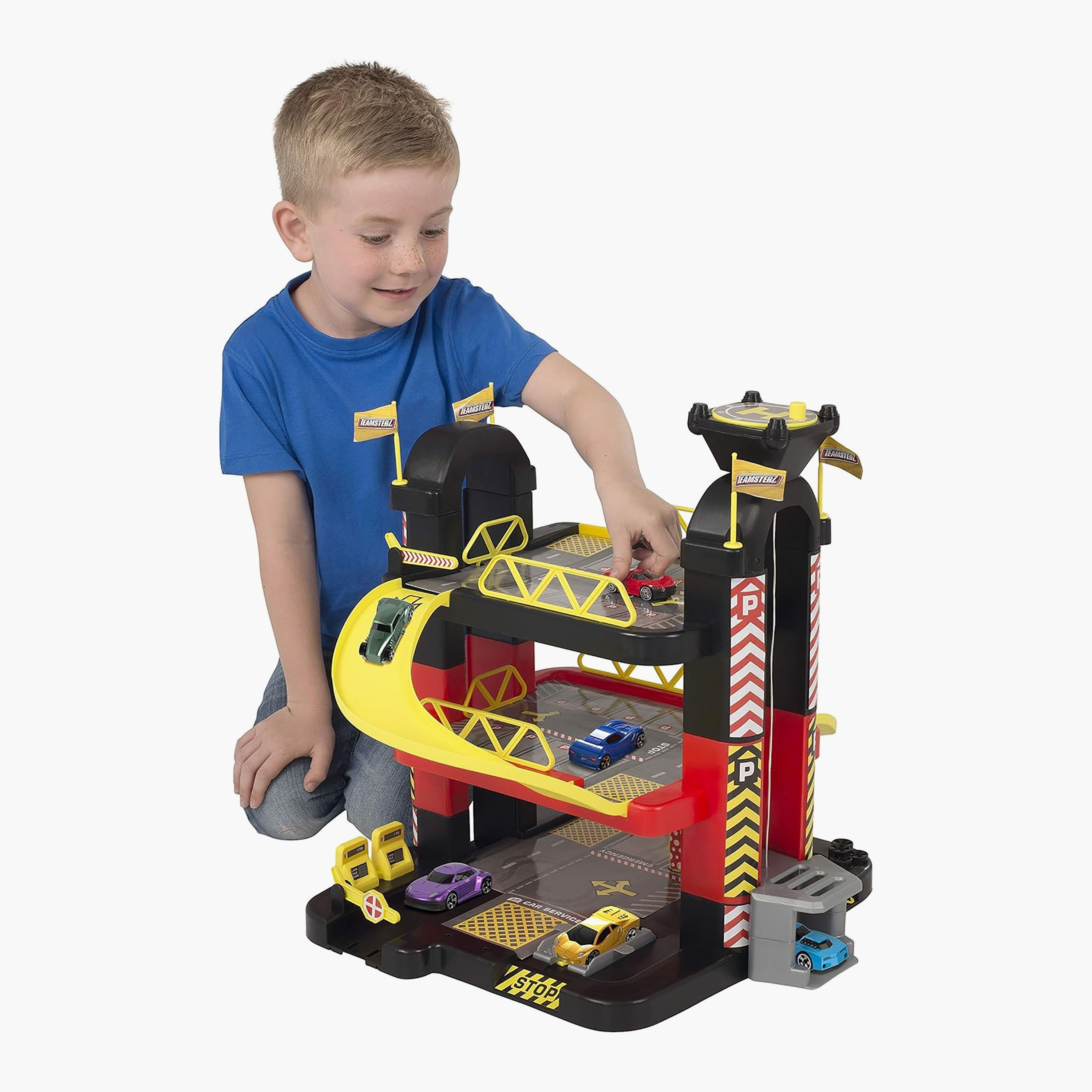 مجموعة لعب برج المرآب من تيمسترز بثلاثة مستويات مع خمس سيارات لعبة-toys-playvehicles-vehicleplaysets-image-5