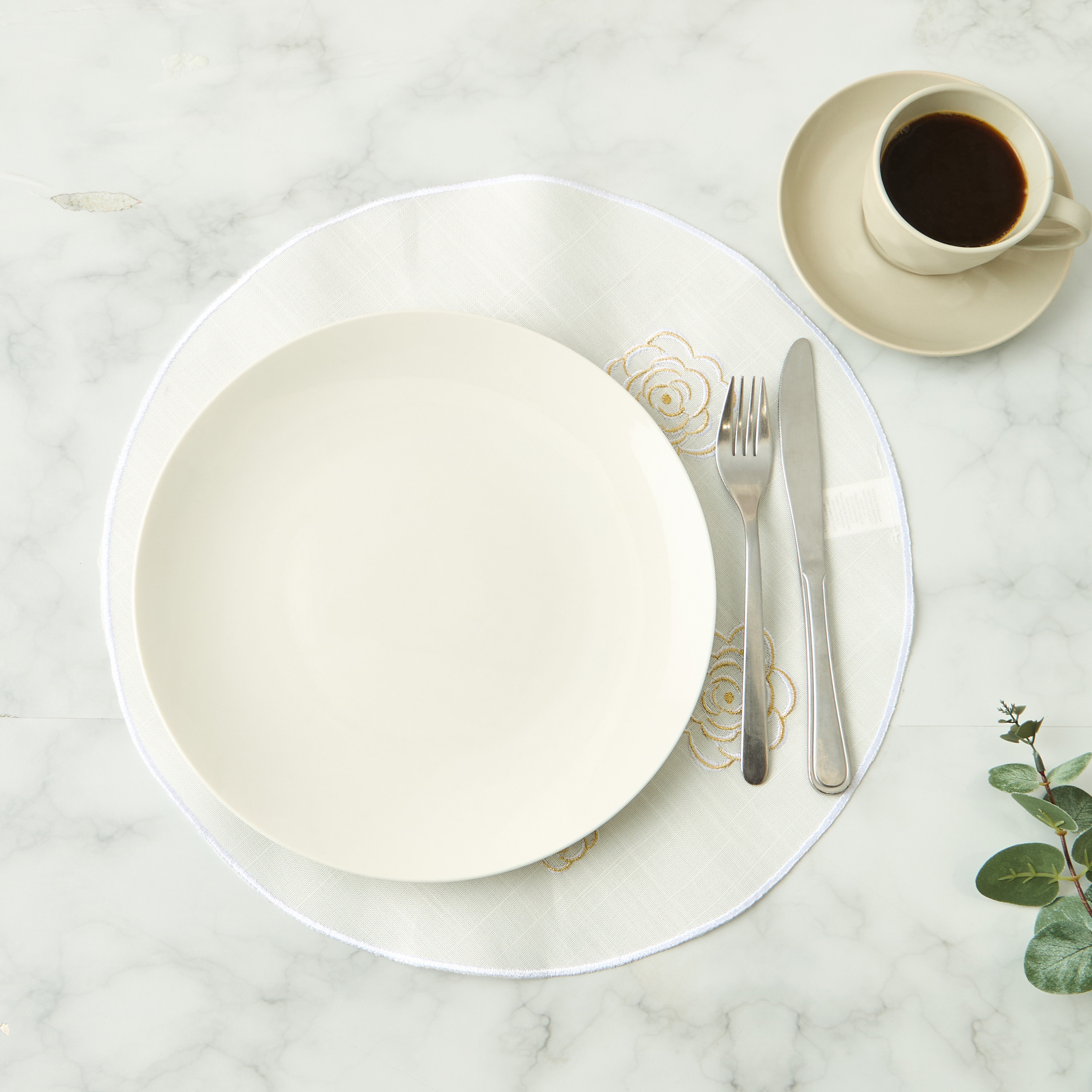 Floral Embroidered 4-Piece Placemat Set - 38 cms-household-dining-tablelinen-placemats-image-3