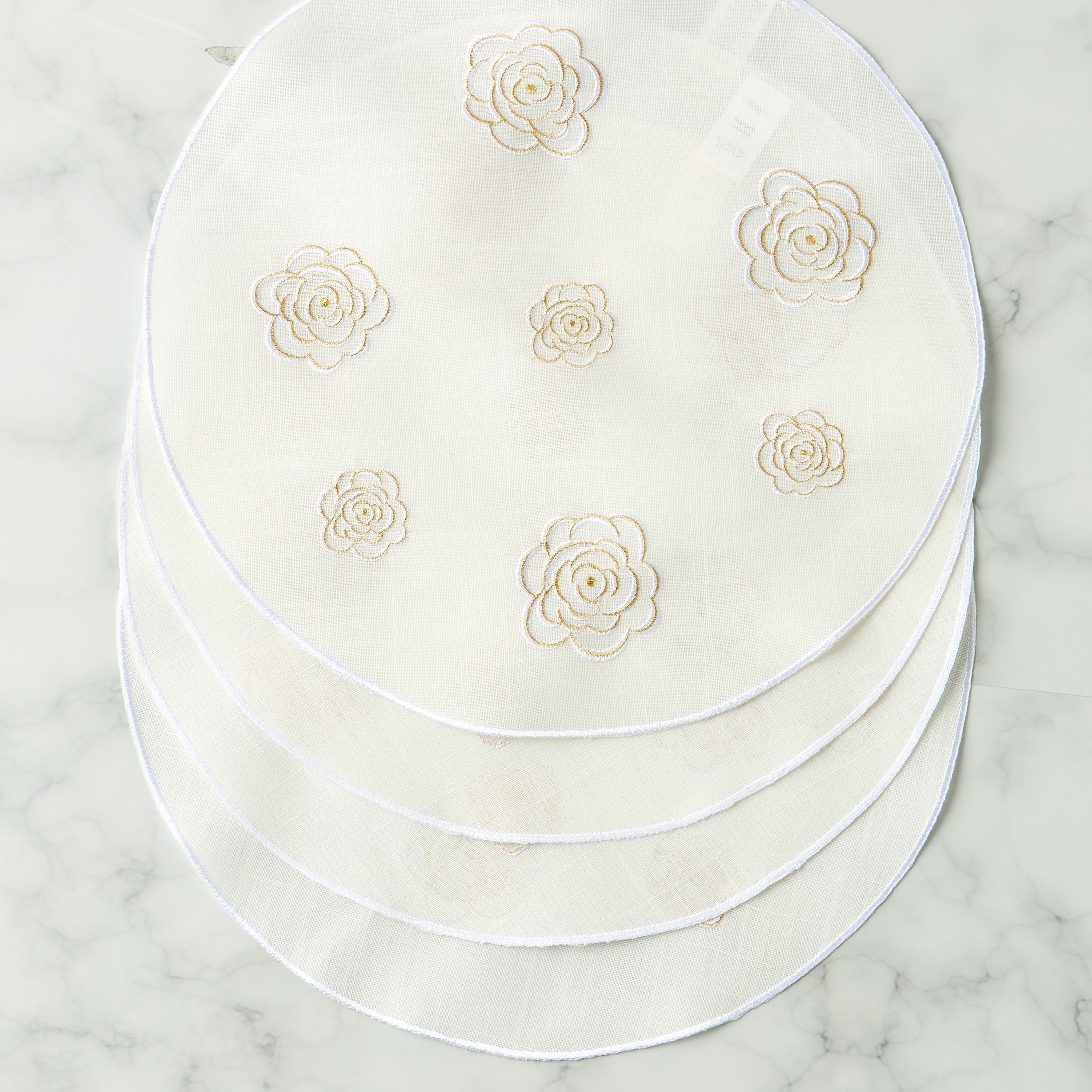 Floral Embroidered 4-Piece Placemat Set - 38 cms-household-dining-tablelinen-placemats-image-5
