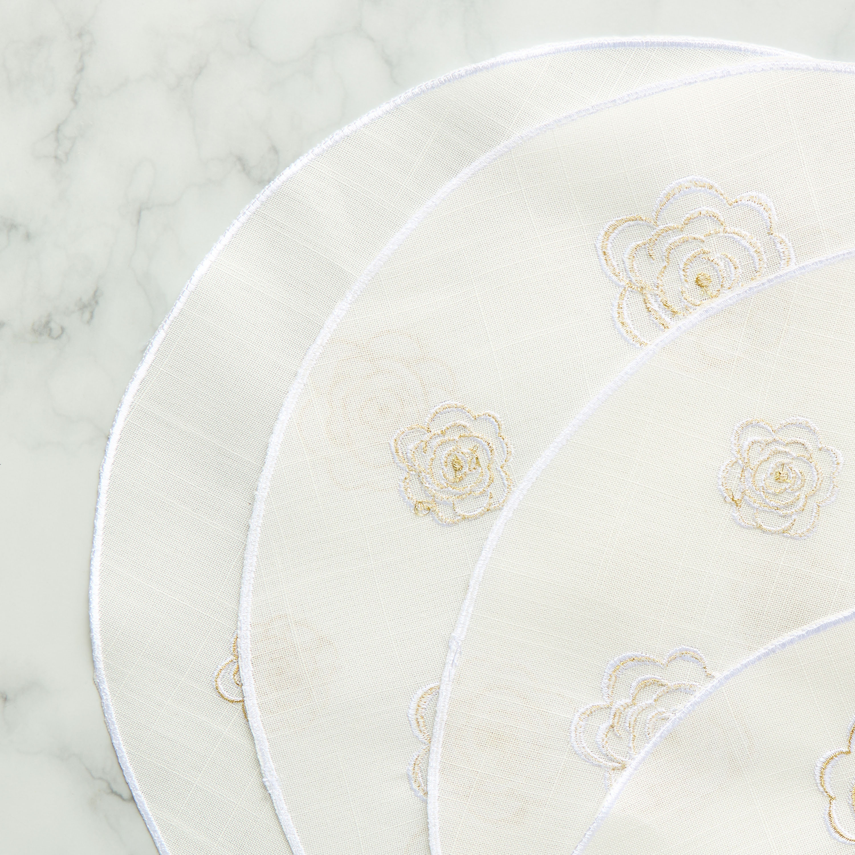 Floral Embroidered 4-Piece Placemat Set - 38 cms-household-dining-tablelinen-placemats-image-6