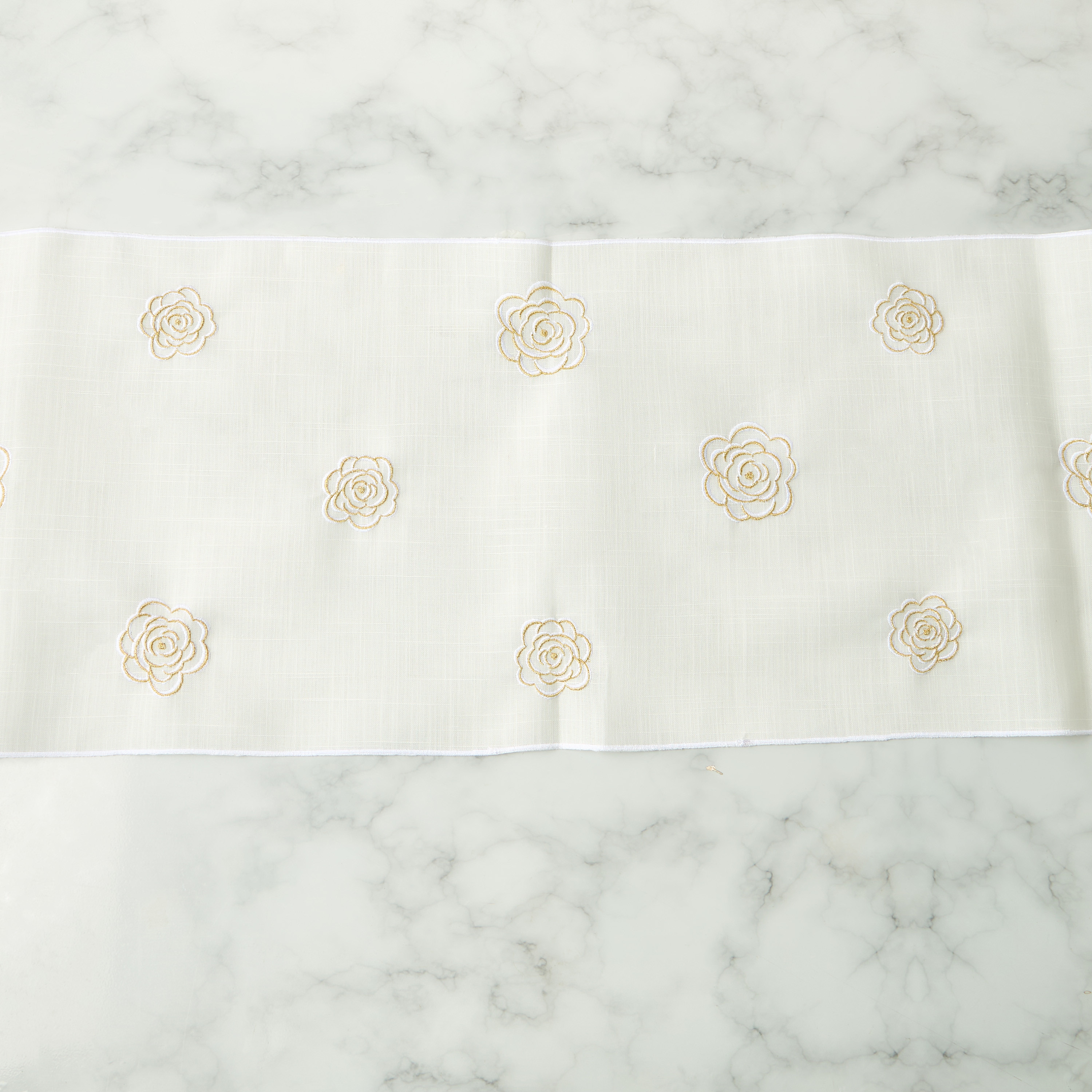 Embroidered Rose Table Runner - 33x180 cms-household-dining-tablelinen-runnersandtablecovers-image-1