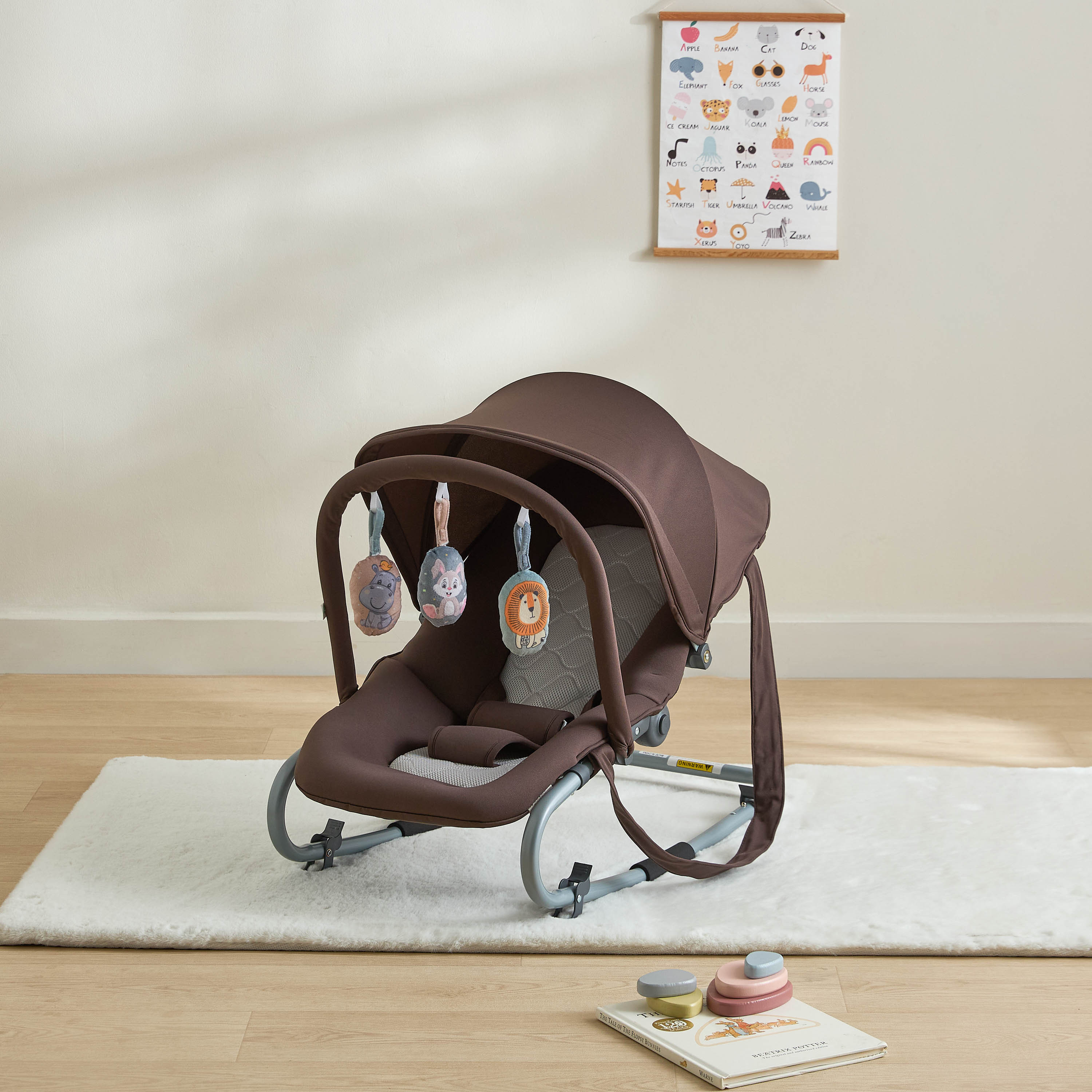 Juniors Coral Rocker with Canopy and Toy Bar-baby-infantactivity-rockers-image-1