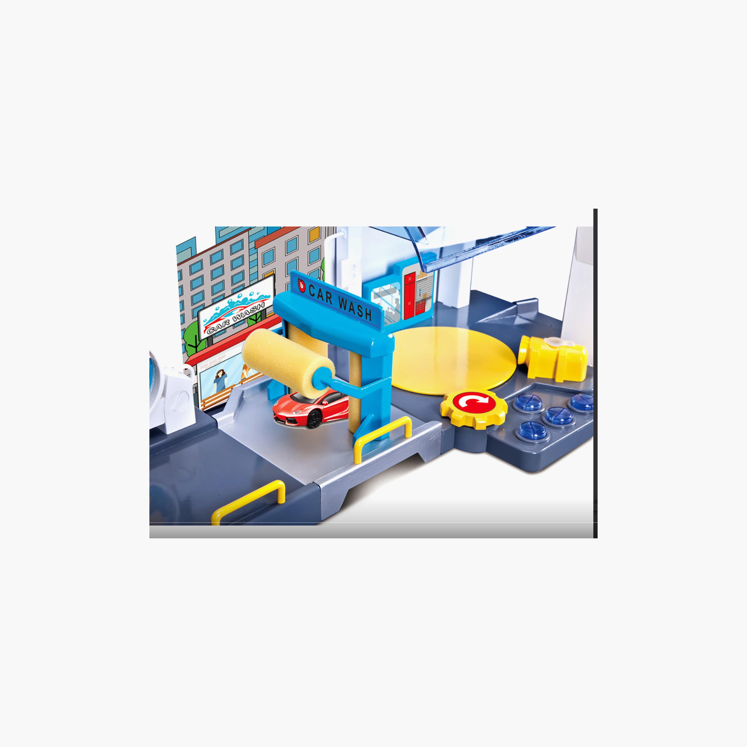 Bburago 1:43 Scale Car Wash Play Set with Car - Street Fire-toys-playvehicles-vehicleplaysets-image-6