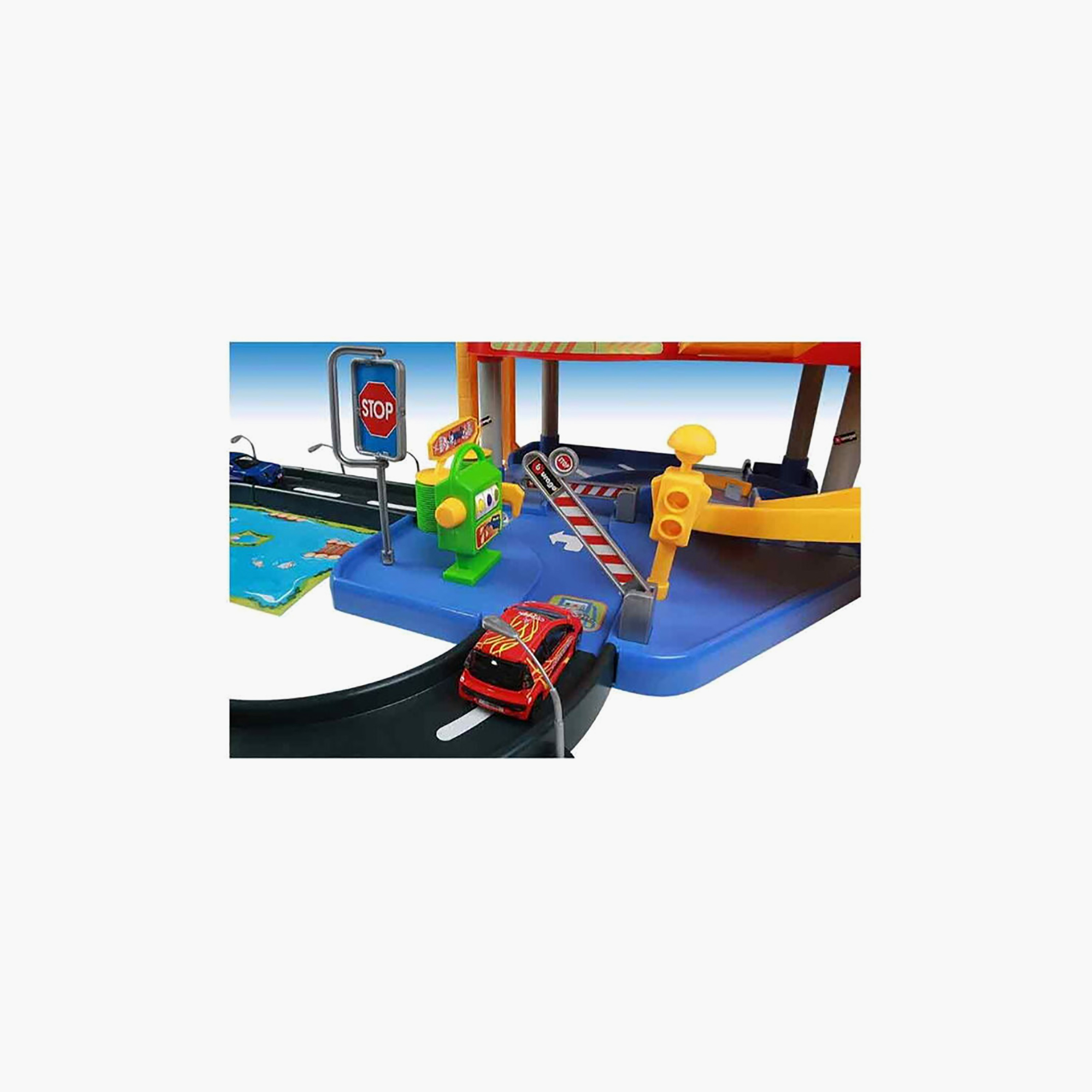 Bburago 1:43 Scale Parking Play Set with 2 Cars - Street Fire-toys-playvehicles-vehicleplaysets-image-3
