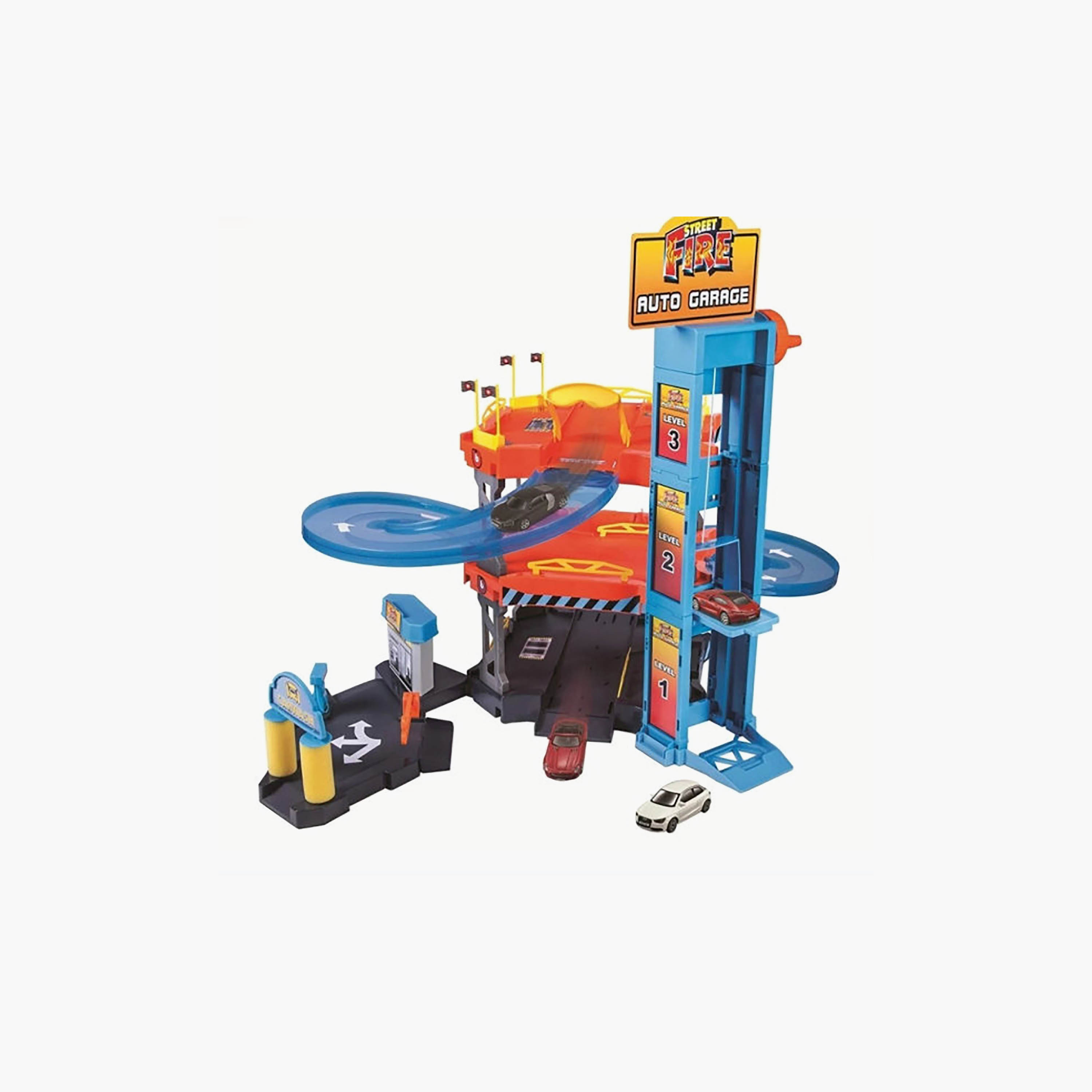 Bburago 1:43 Scale Auto Garage Play Set - Street Fire-toys-playvehicles-vehicleplaysets-image-1