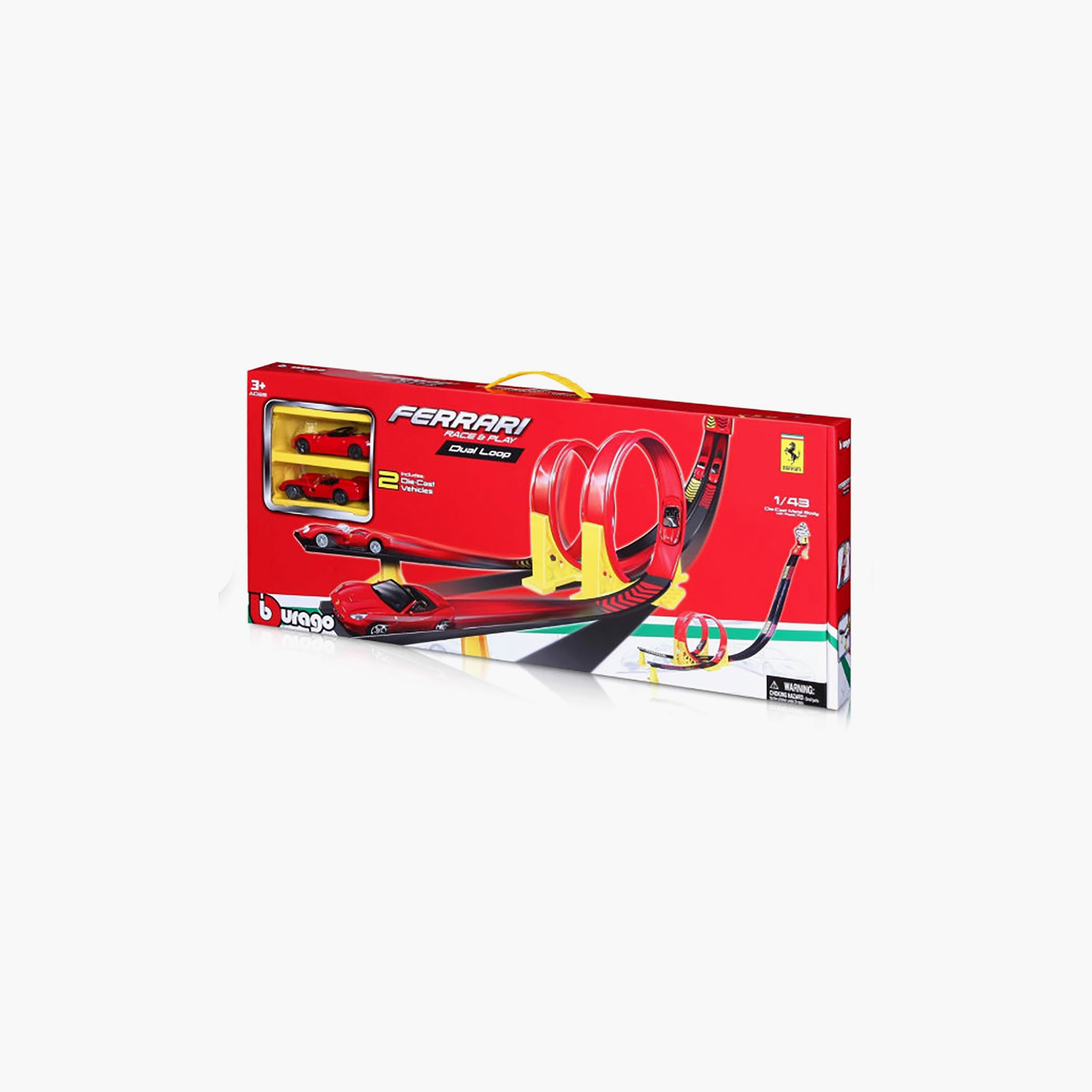 Bburago 1:43 Scale Ferrari Dual Loop Playset with 2 Cars-toys-playvehicles-vehicleplaysets-image-4