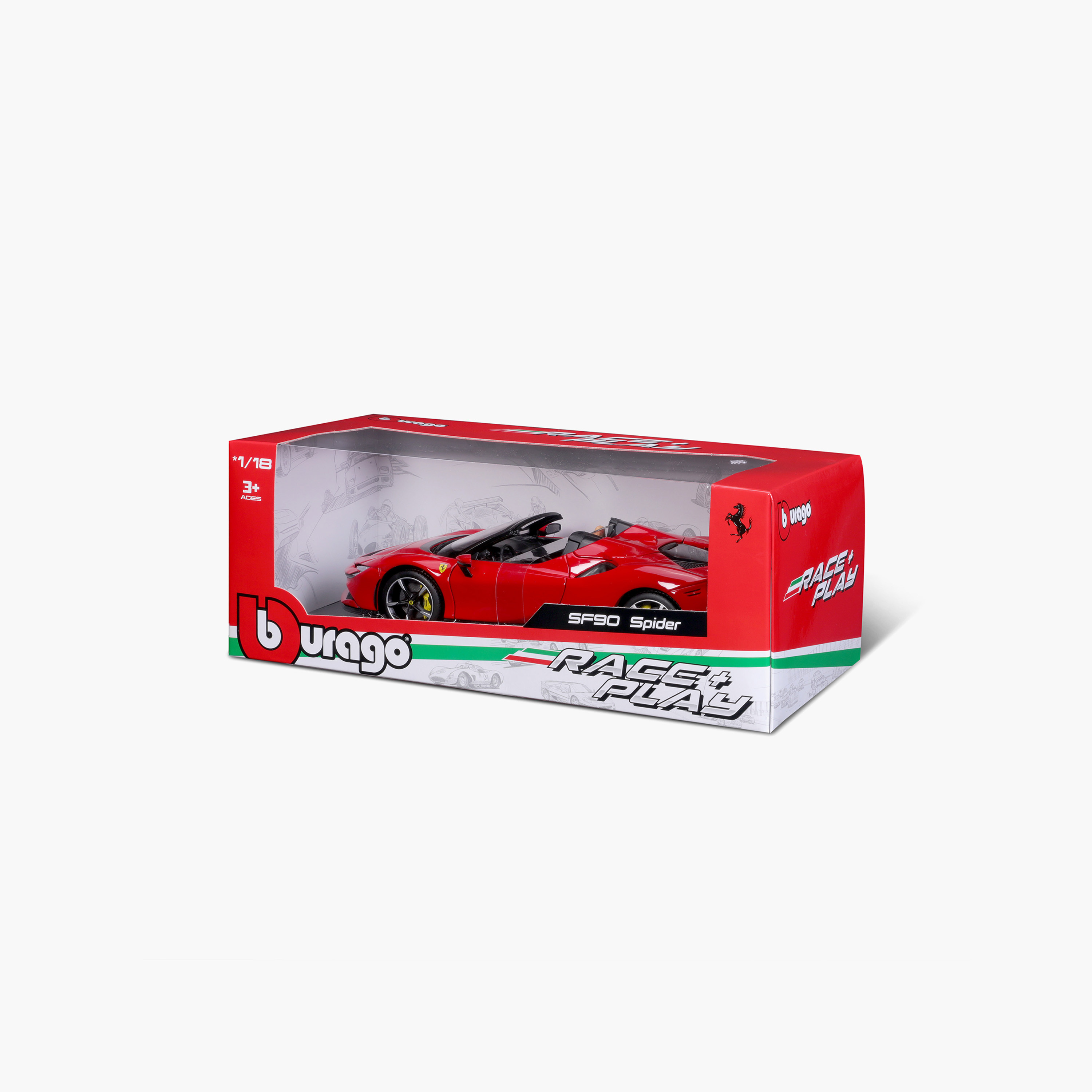 سيارة فيراري آر آند SF90 سبايدر بمقياس 1:18 من من ببوراجو-toys-playvehicles-diecastcars-image-8