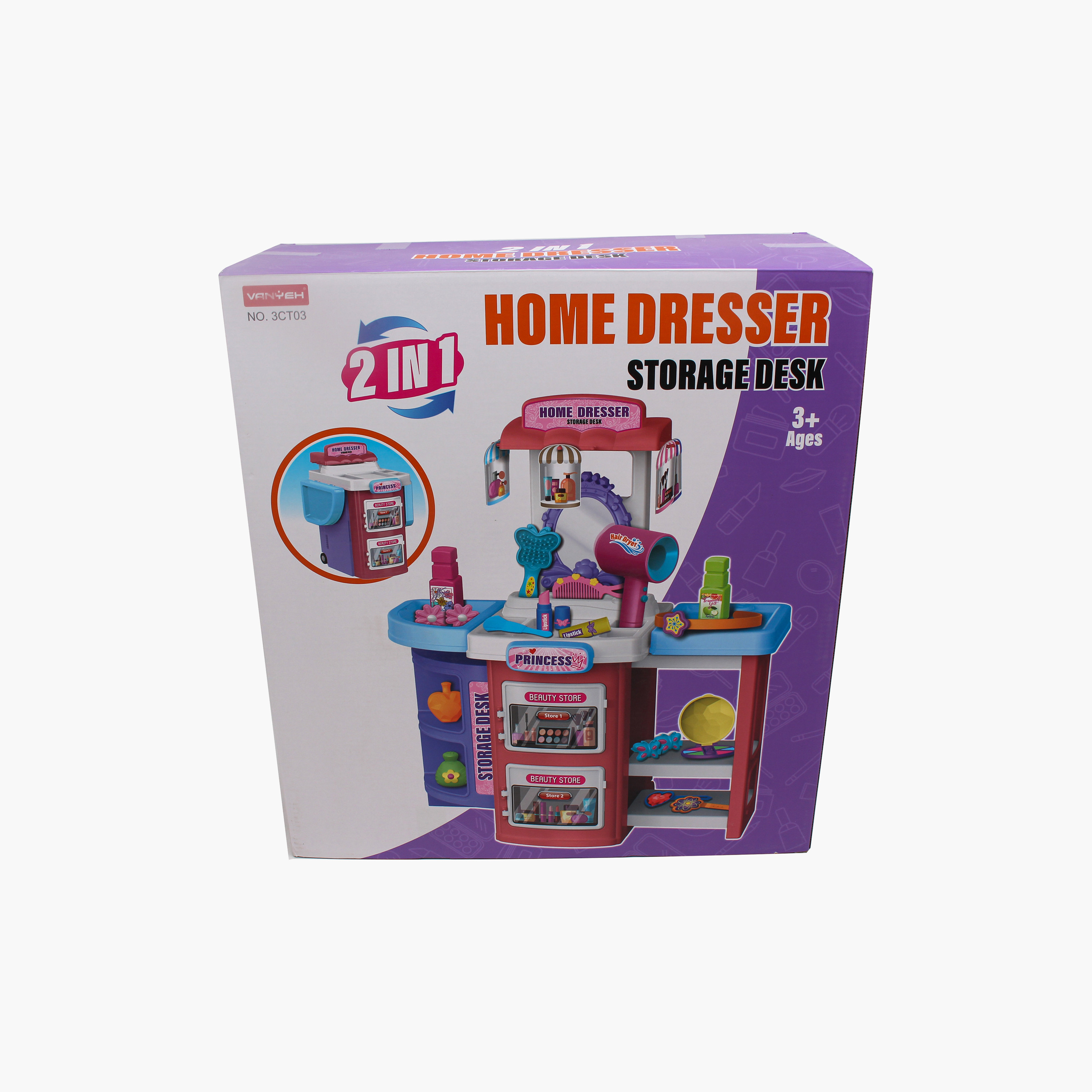 Hauda 2-In-1 Home Dresser Storage Desk-toys-roleplay-makeupandcosmeticsets-image-5
