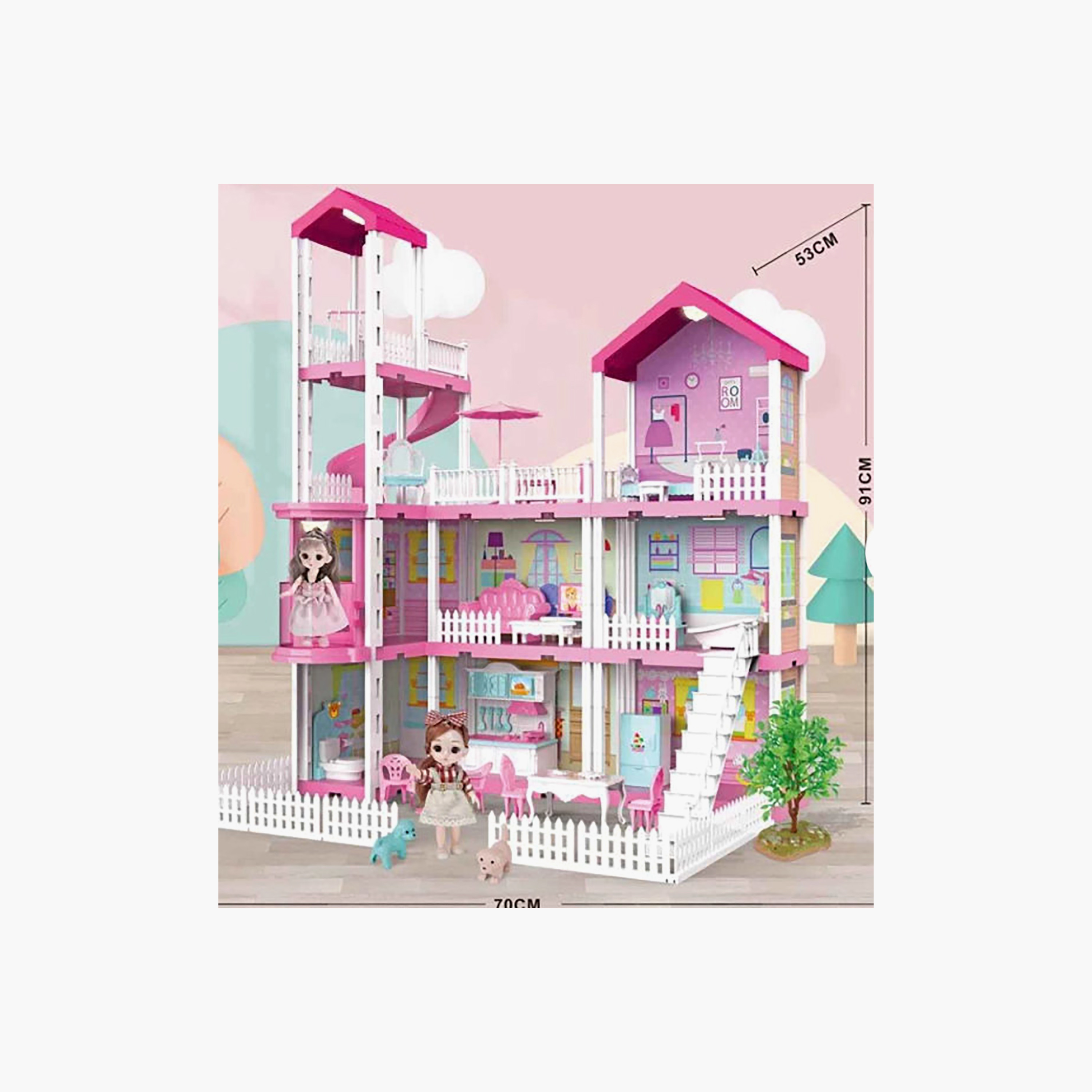 Hauda 245-Piece Villa & Castle Princess House-toys-dollsandplaysets-dollhouses-image-9