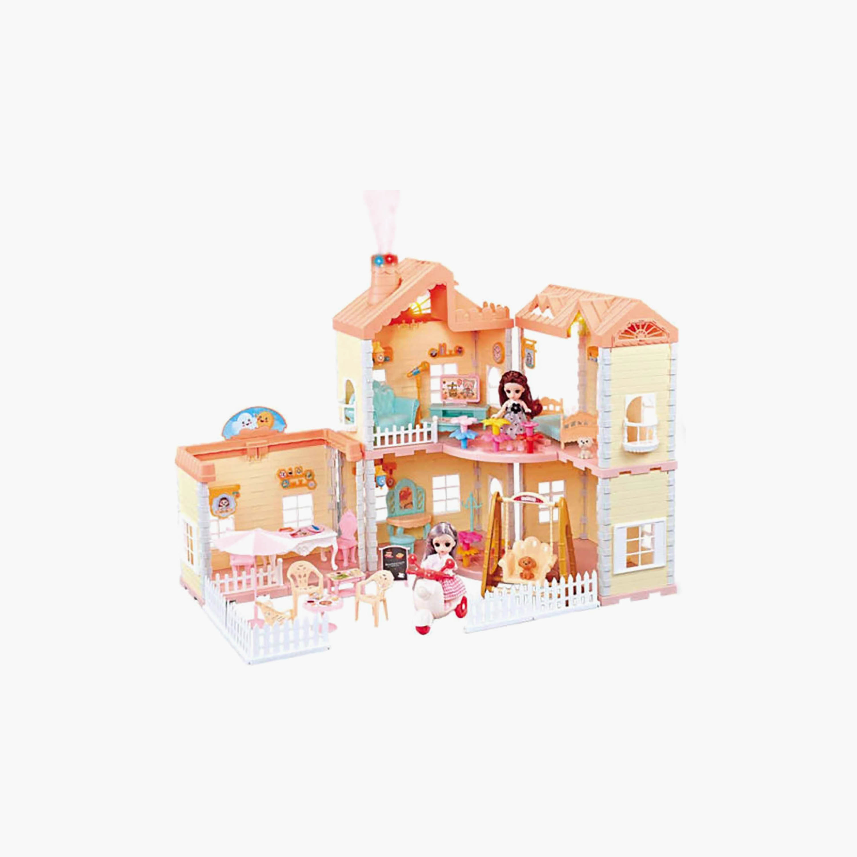 Hauda 179-Piece Villa Princess House with Light & Mist Spray-toys-dollsandplaysets-dollhouses-image-1