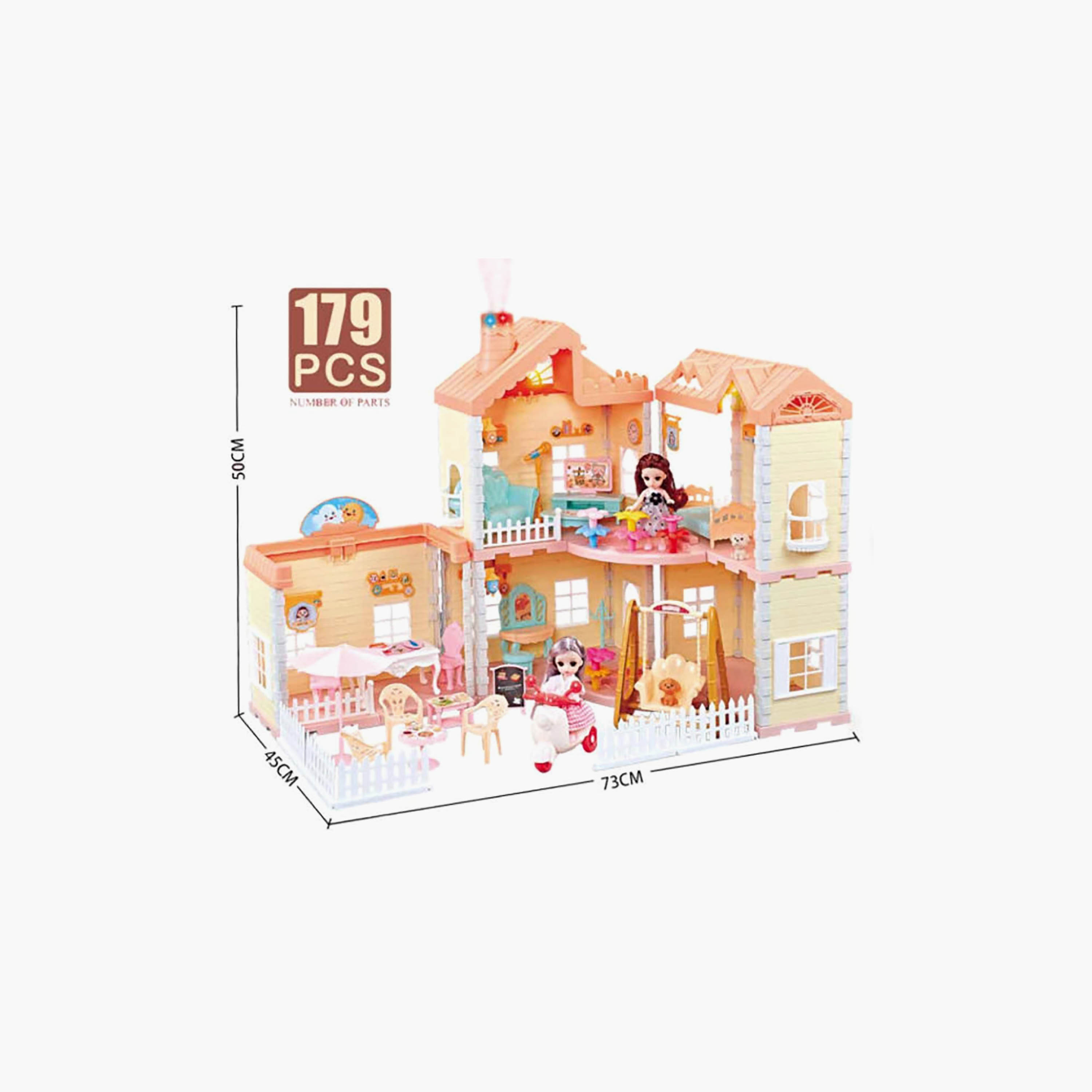 Hauda 179-Piece Villa Princess House with Light & Mist Spray-toys-dollsandplaysets-dollhouses-image-10