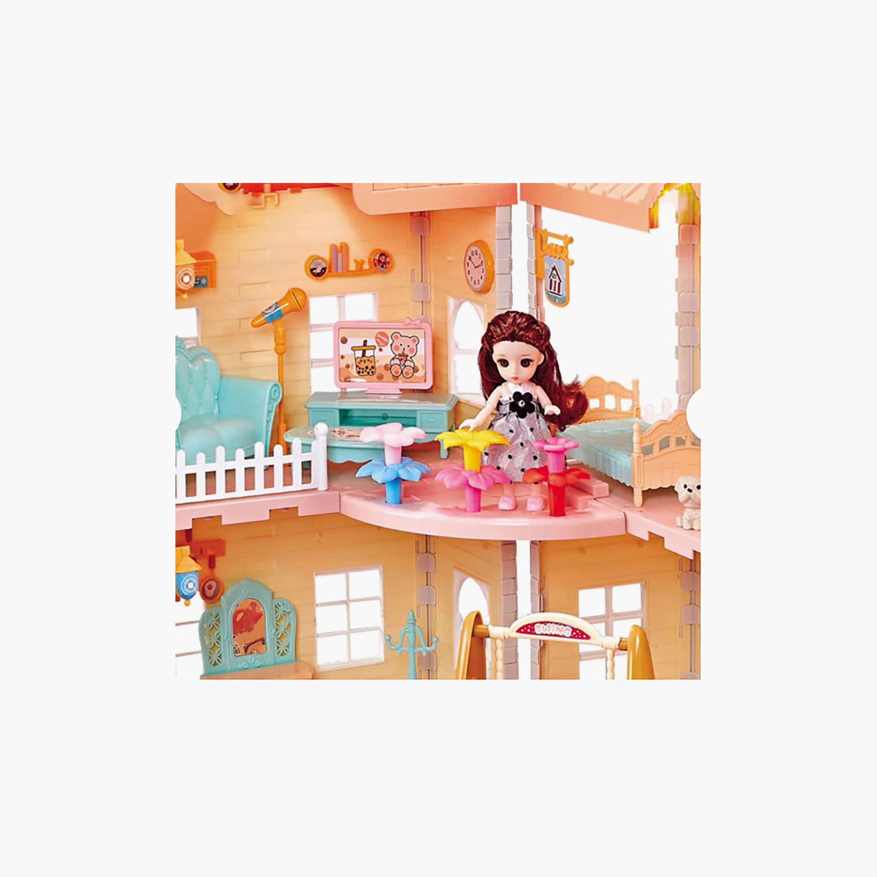 Hauda 179-Piece Villa Princess House with Light & Mist Spray-toys-dollsandplaysets-dollhouses-image-2