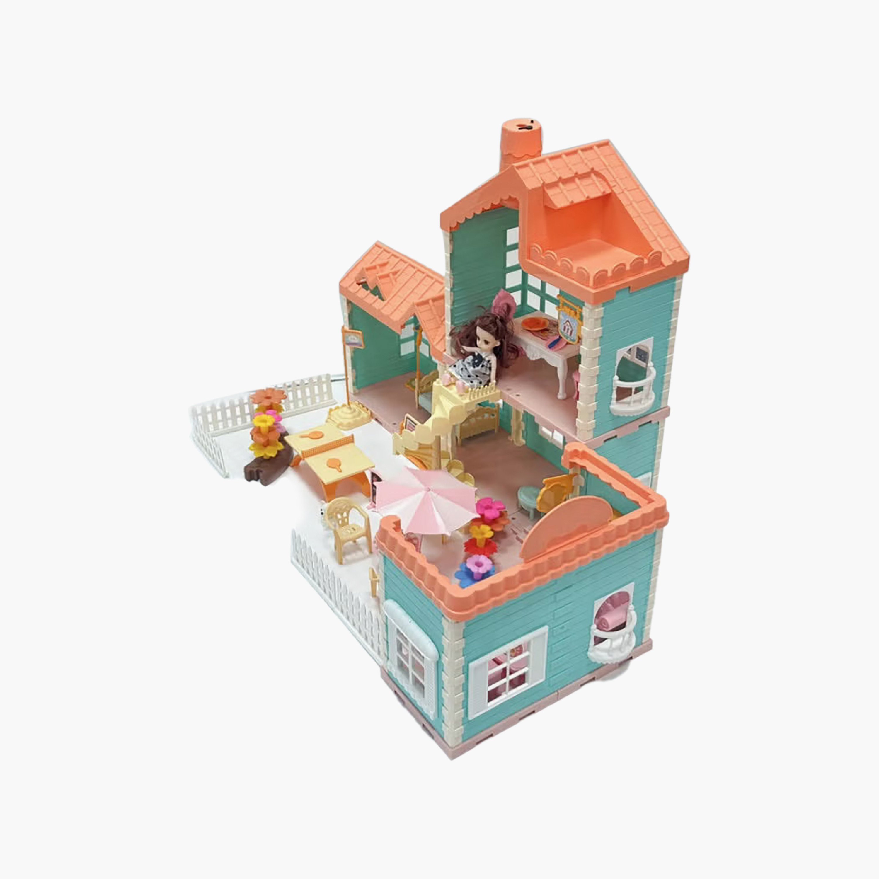 Hauda 176-Piece Villa Princess House with Light & Mist Spray-toys-dollsandplaysets-dollhouses-image-3