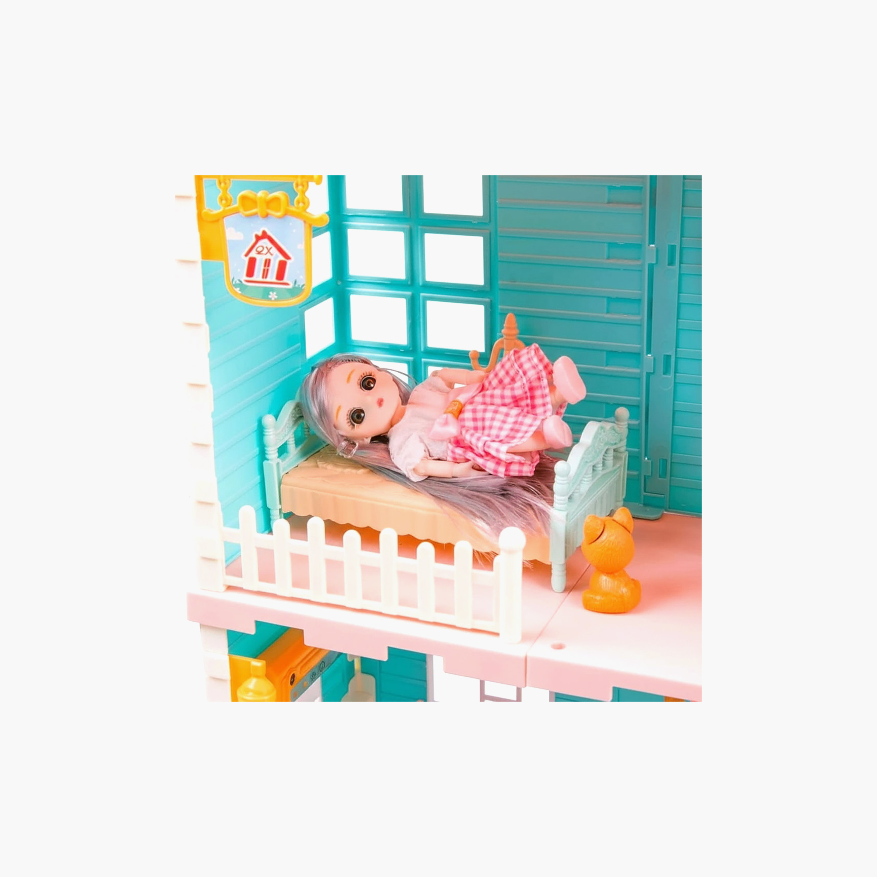 بيت الأميرة فيلا مكون من 125 قطعة مع إضاءة ورذاذ من هاودا-toys-dollsandplaysets-dollhouses-image-4