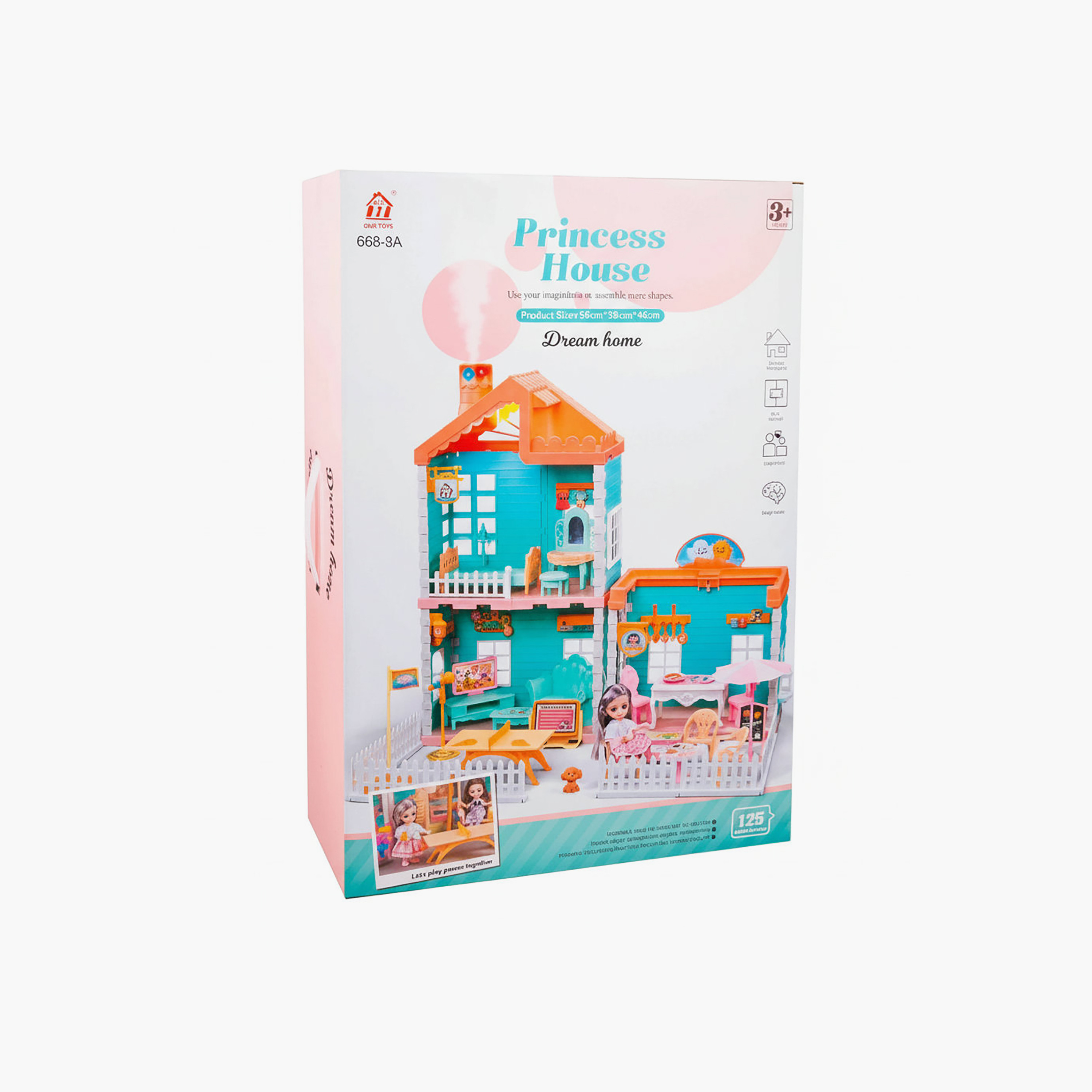 بيت الأميرة فيلا مكون من 125 قطعة مع إضاءة ورذاذ من هاودا-toys-dollsandplaysets-dollhouses-image-5