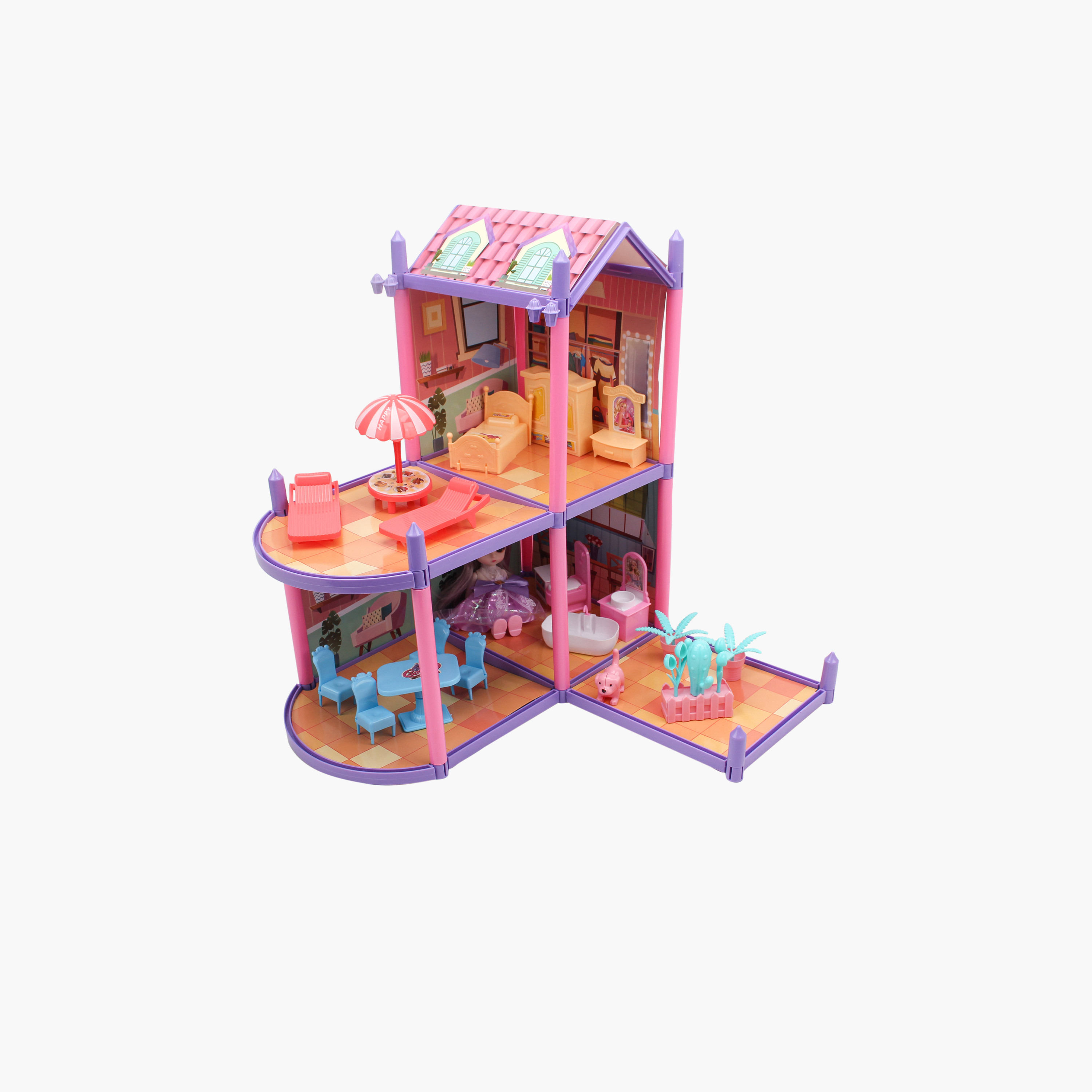 Hauda 113-Piece Villa Princess House-toys-dollsandplaysets-dollhouses-image-1