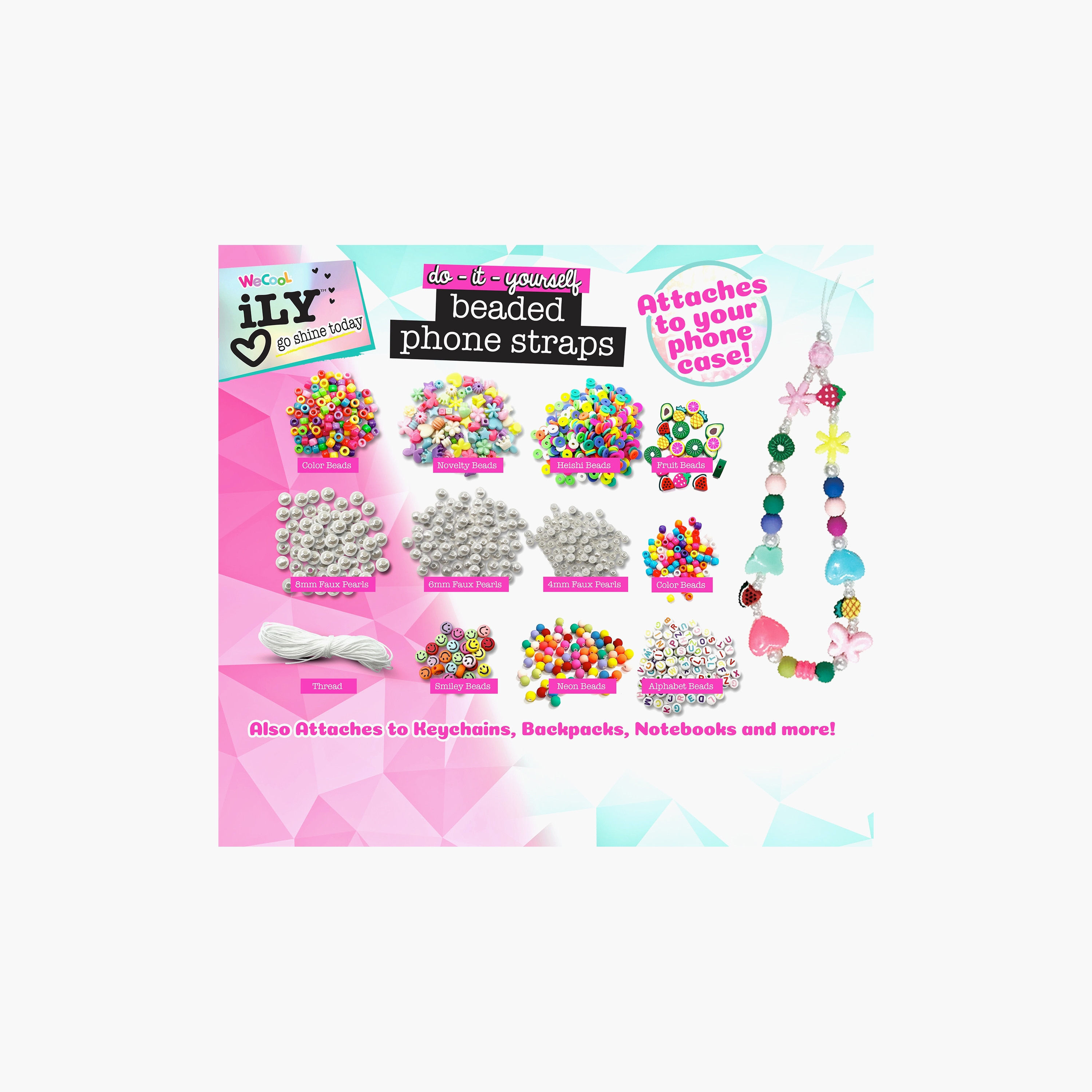 We Cool DIY Beaded Phone Straps Kit-school-artsandcrafts-image-3