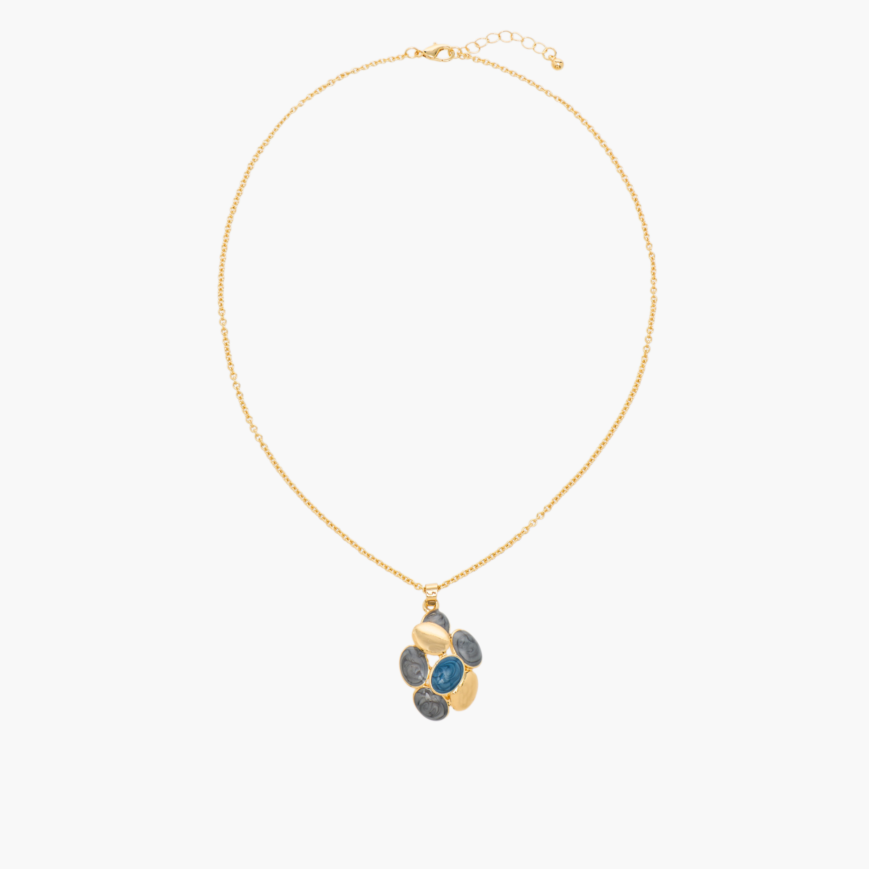 Set of 2 Gold Tone Embellished Pendant Necklace and Earrings-women-watchesandjewellery-jewellery-jewellerysets-image-2