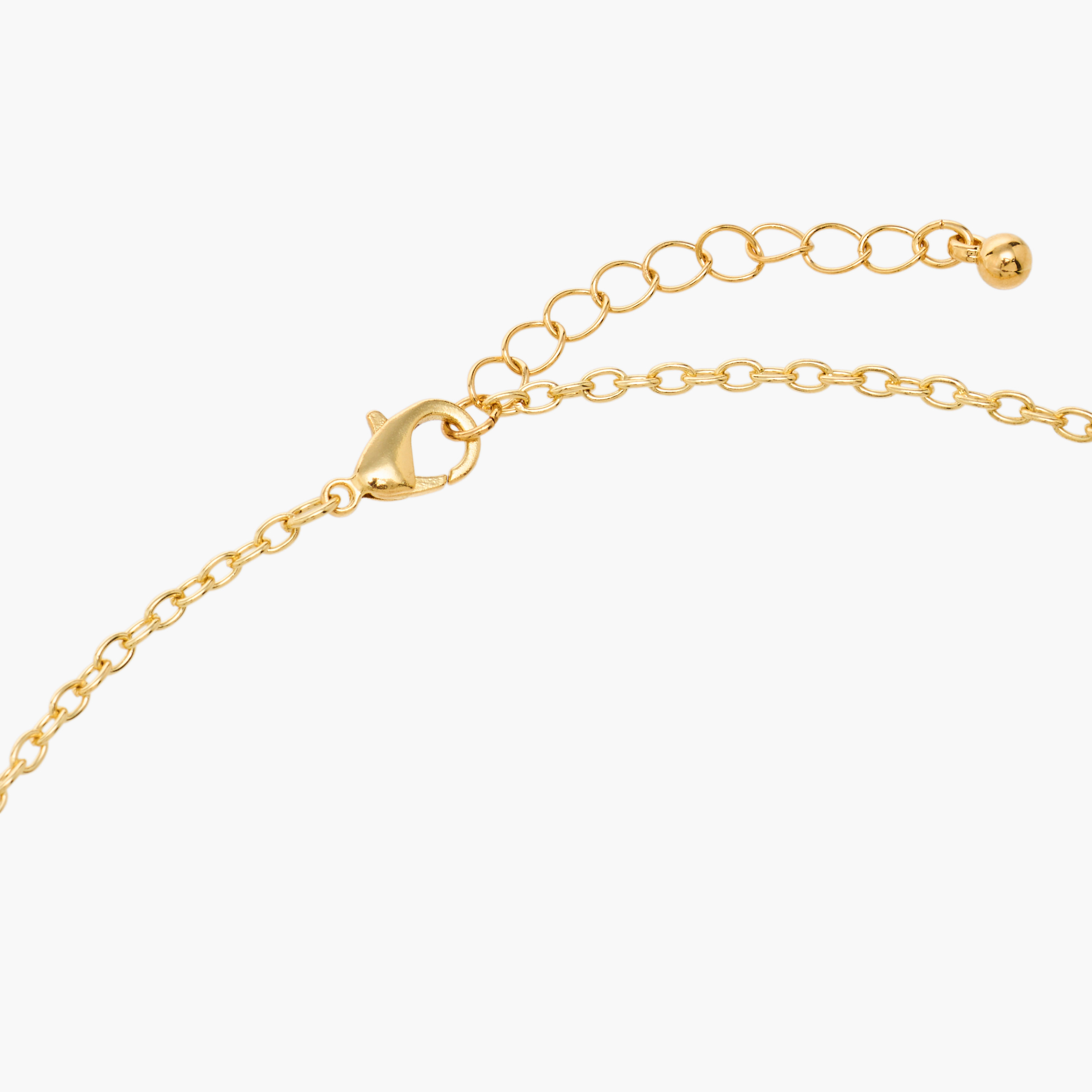 حلق وعقد باللون الذهبي مزين بدلاية - طقم من قطعتين-women-watchesandjewellery-jewellery-jewellerysets-image-3