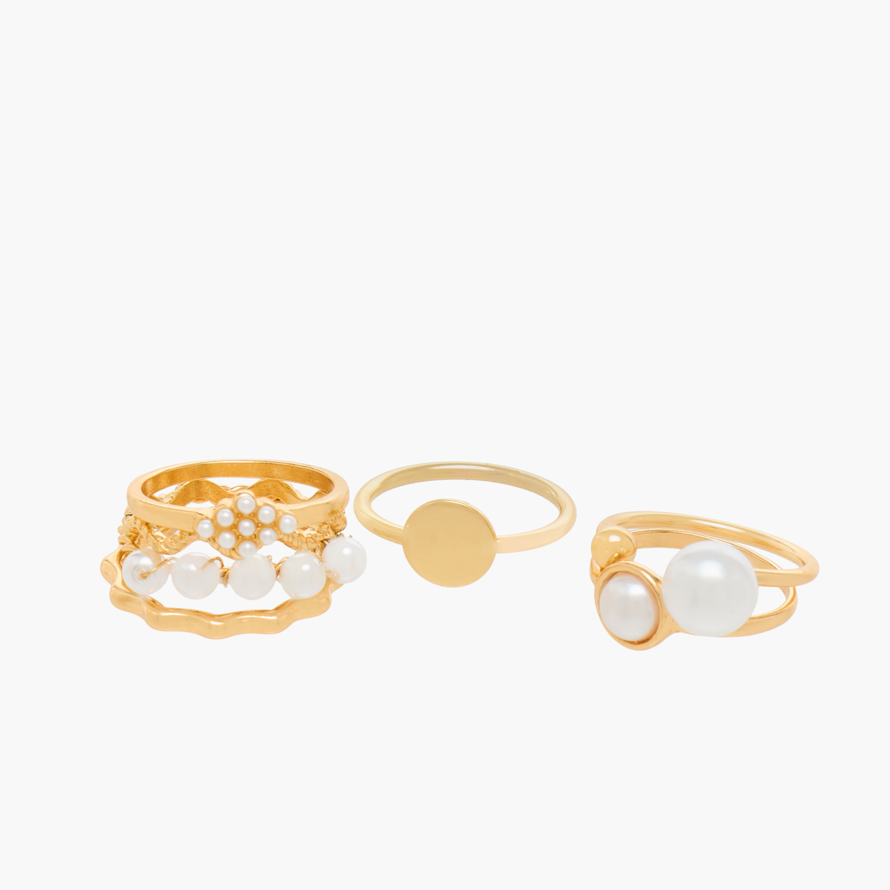 Set of 7 - Gold Tone Ring with Assorted Design-women-watchesandjewellery-jewellery-rings-image-3