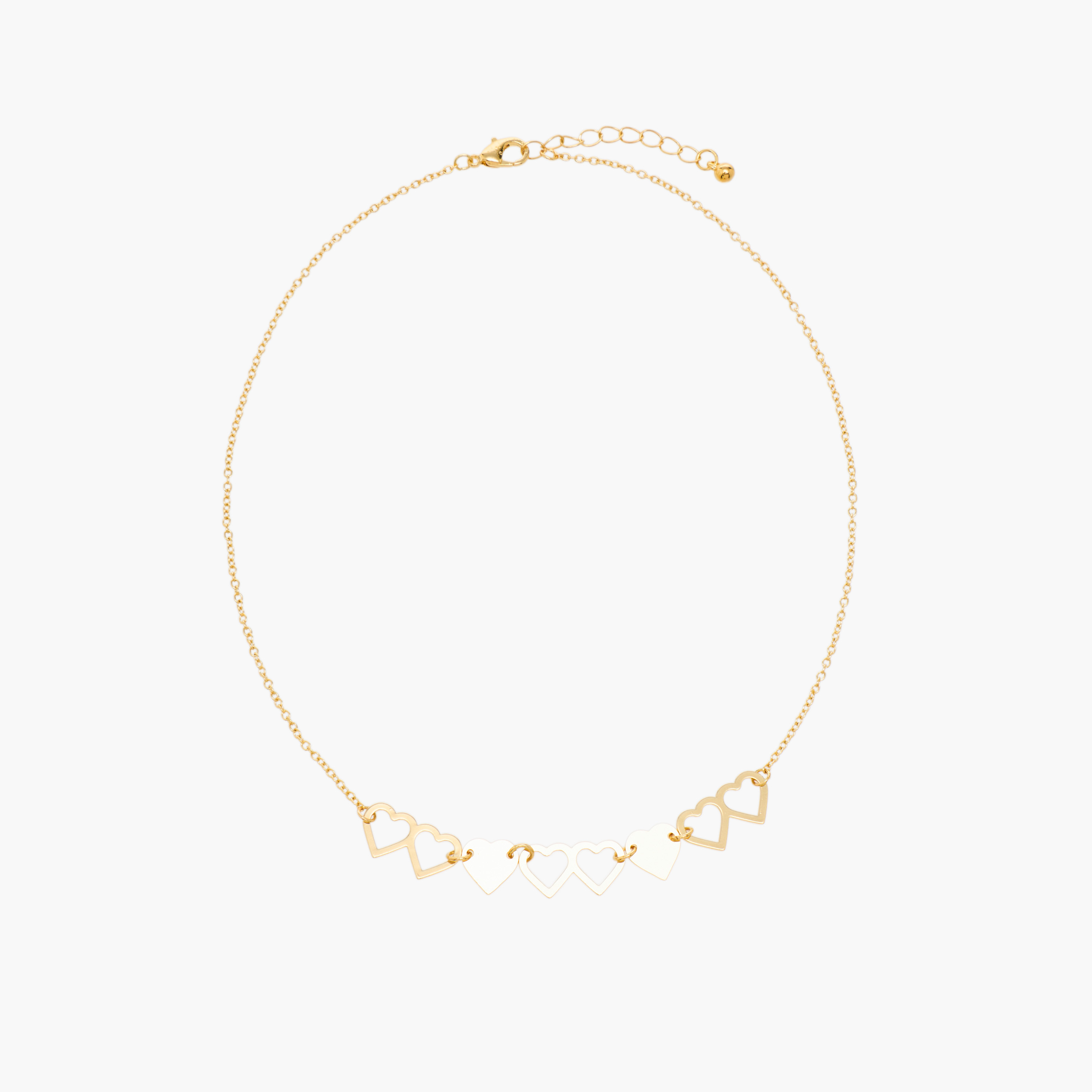Pack of 2 Gold Tone Necklace with Heart Charm-women-watchesandjewellery-jewellery-necklacesandpendants-image-2