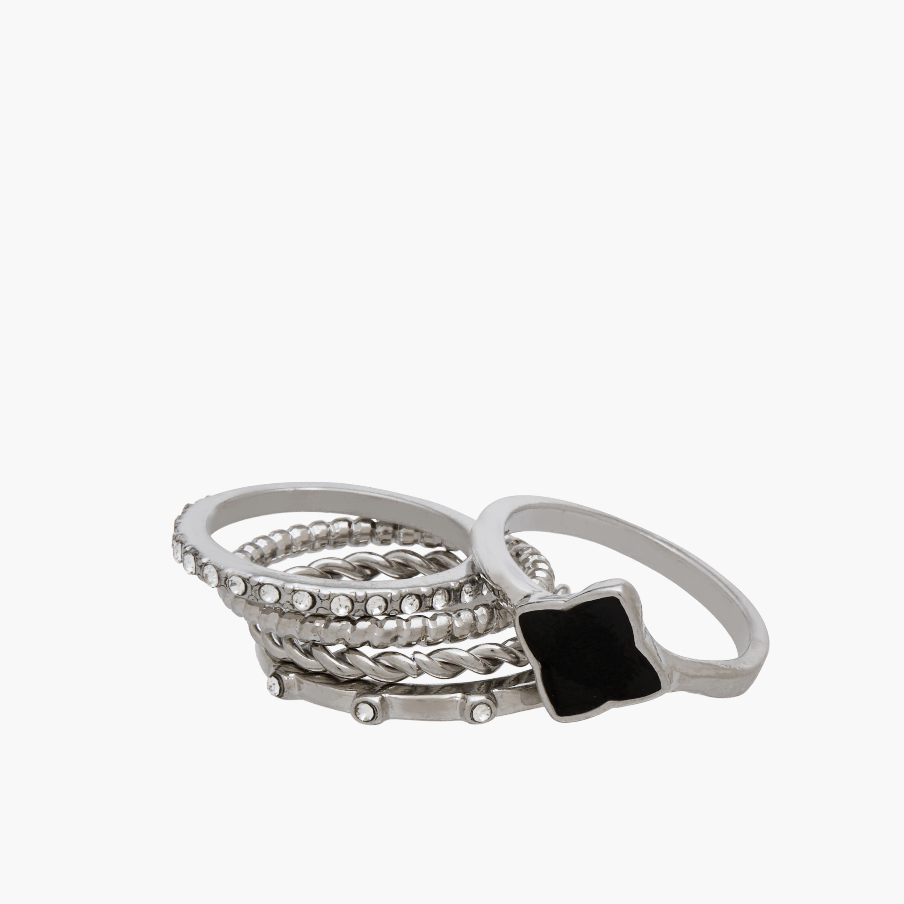Set of 8 - Assorted Stackable Silver Tone Ring-women-watchesandjewellery-jewellery-rings-image-3