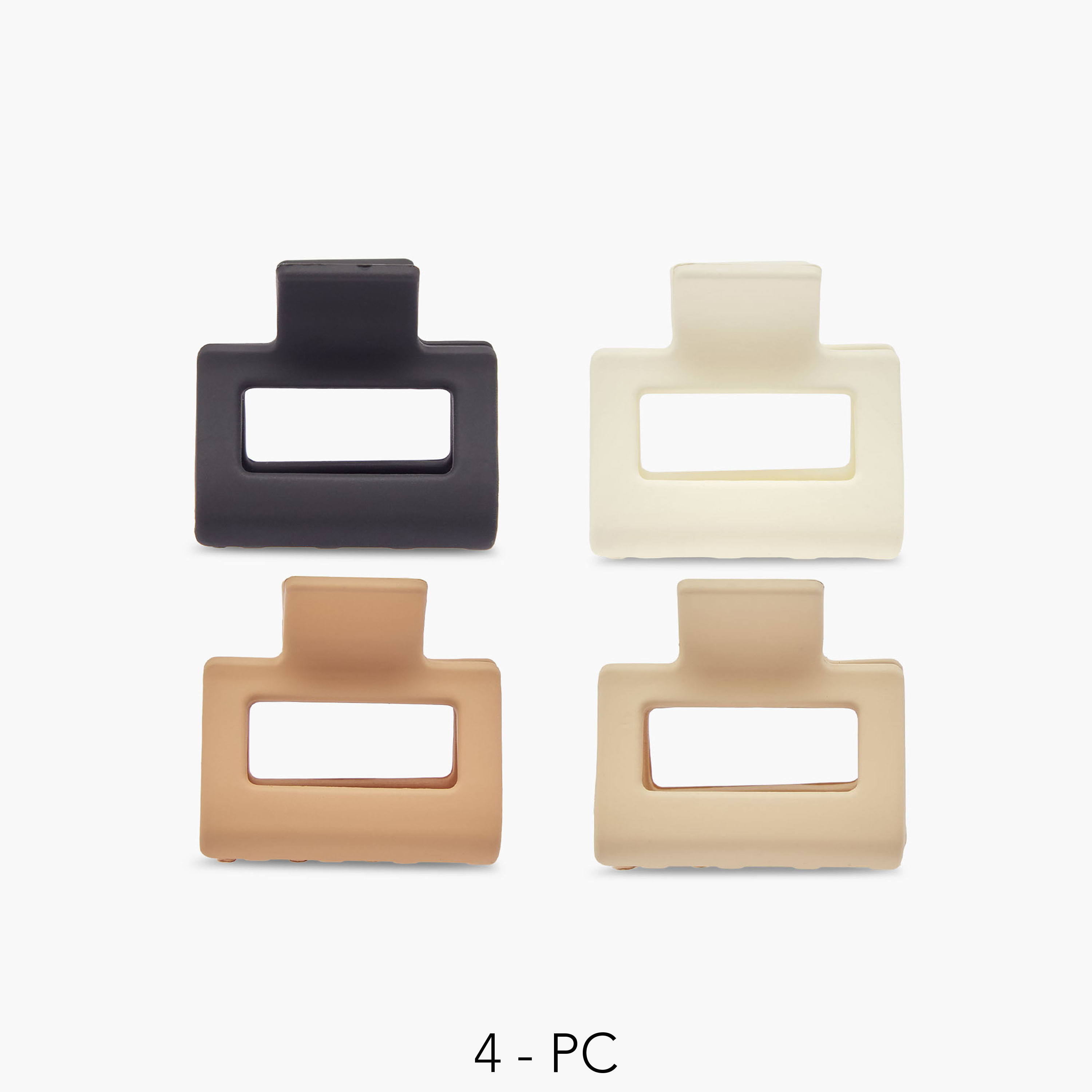 Pack of 4 Rectangular Hair Clamp with Matte Design-women-hairaccessories-clamps-image-1