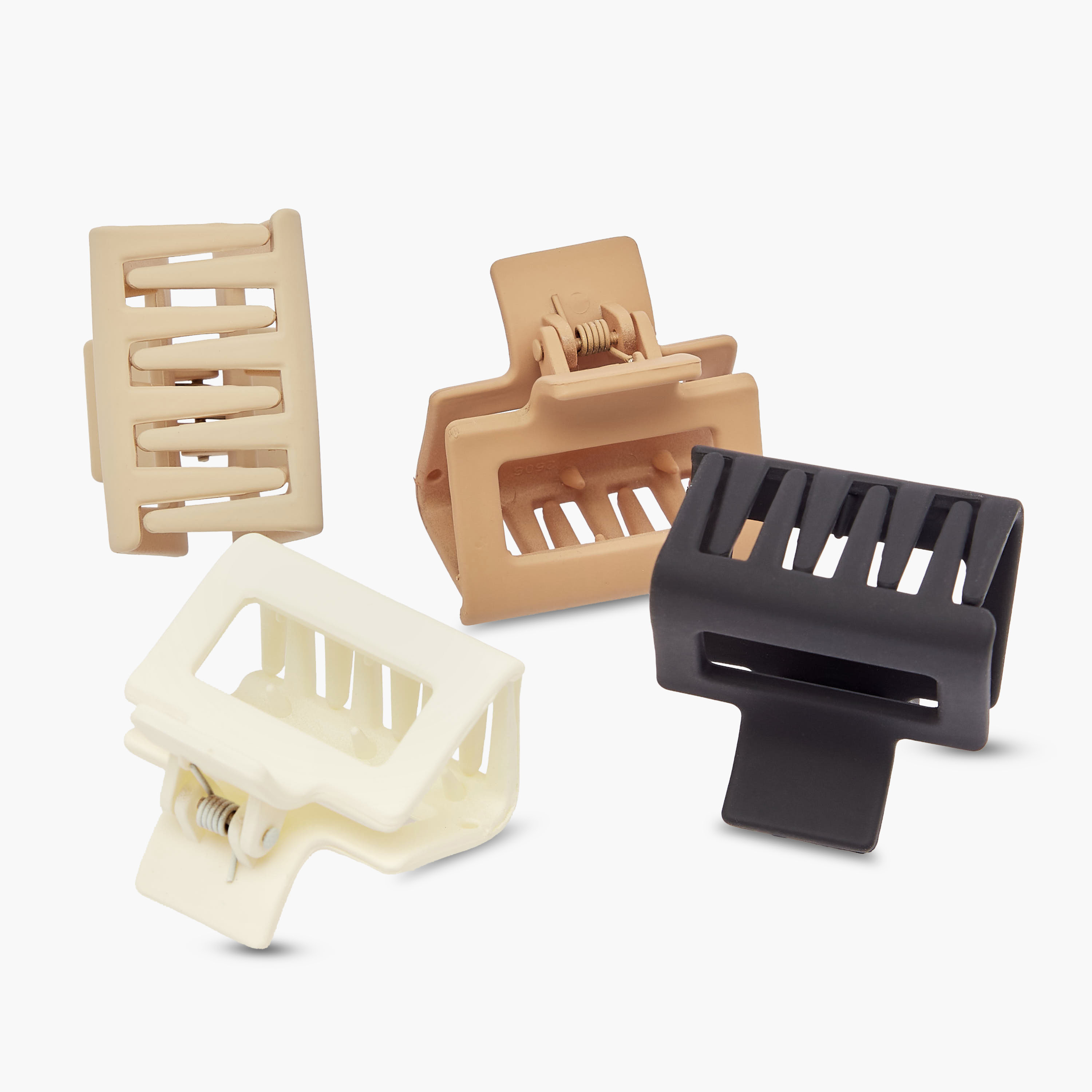 Pack of 4 Rectangular Hair Clamp with Matte Design-women-hairaccessories-clamps-image-7